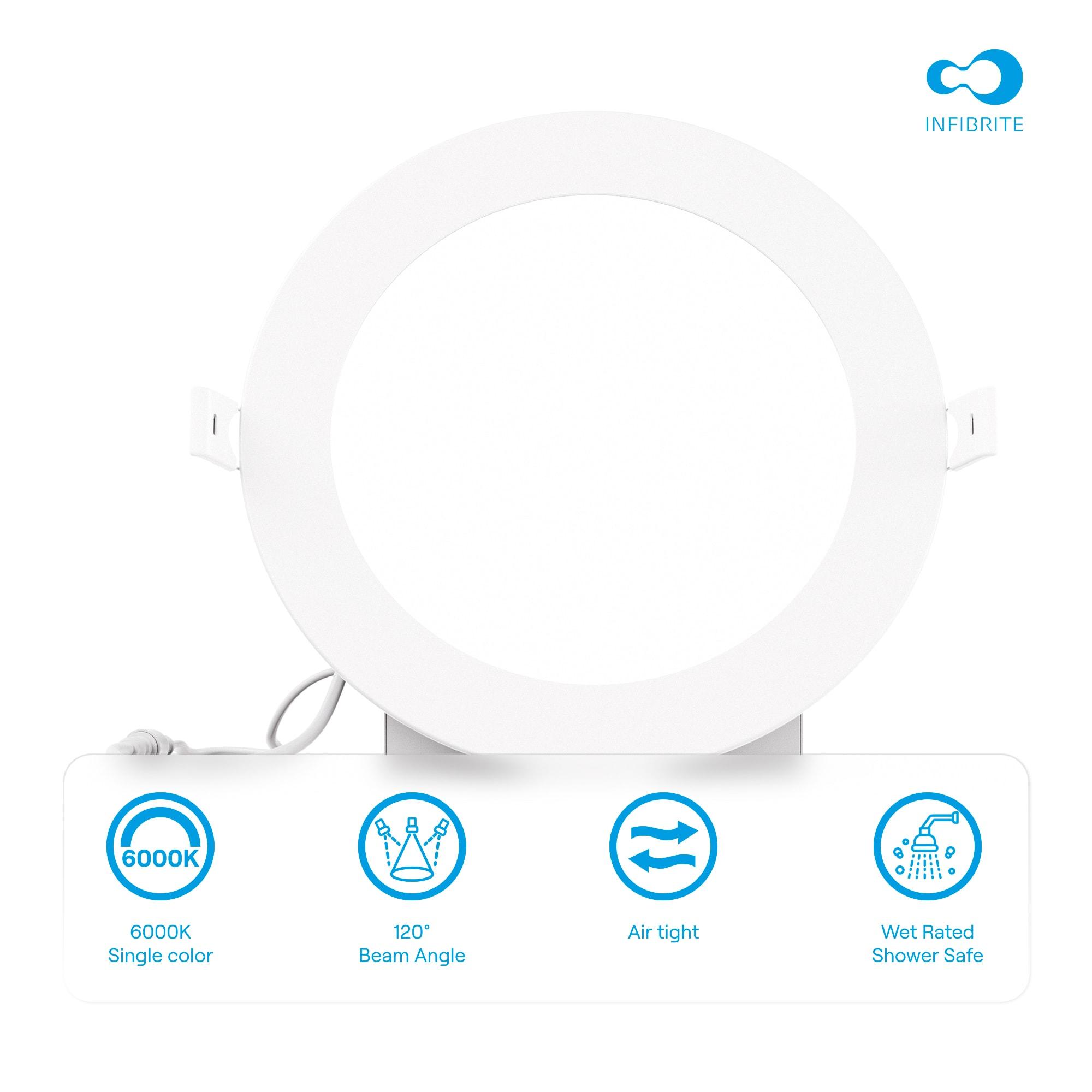 6'' Dimmable Air-Tight IC Rated LED Canless Recessed Lighting Kit