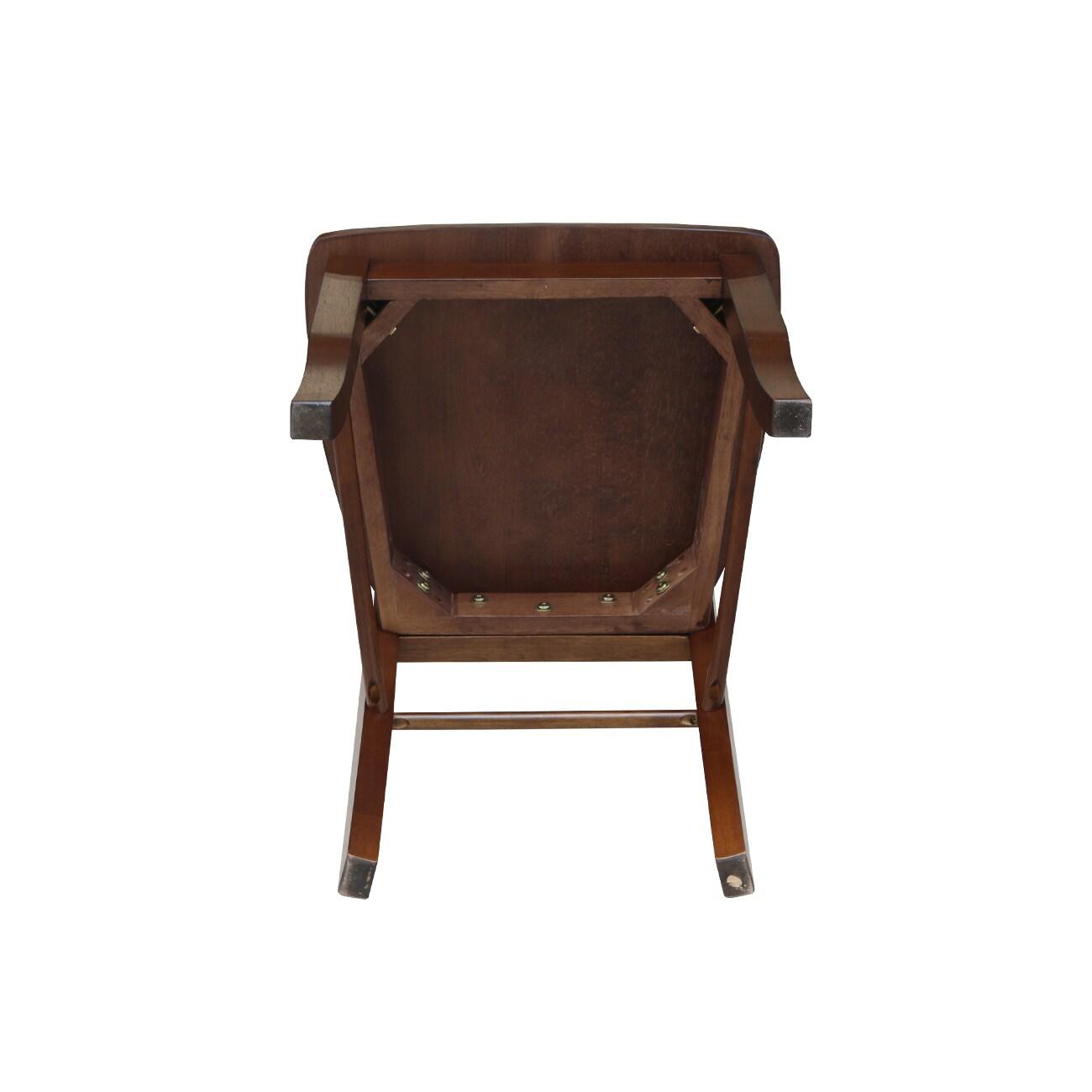 Set of 2 Madrid Ladderback Chairs Espresso - International Concepts: Rubberwood Frame, Mid-Century Modern Style