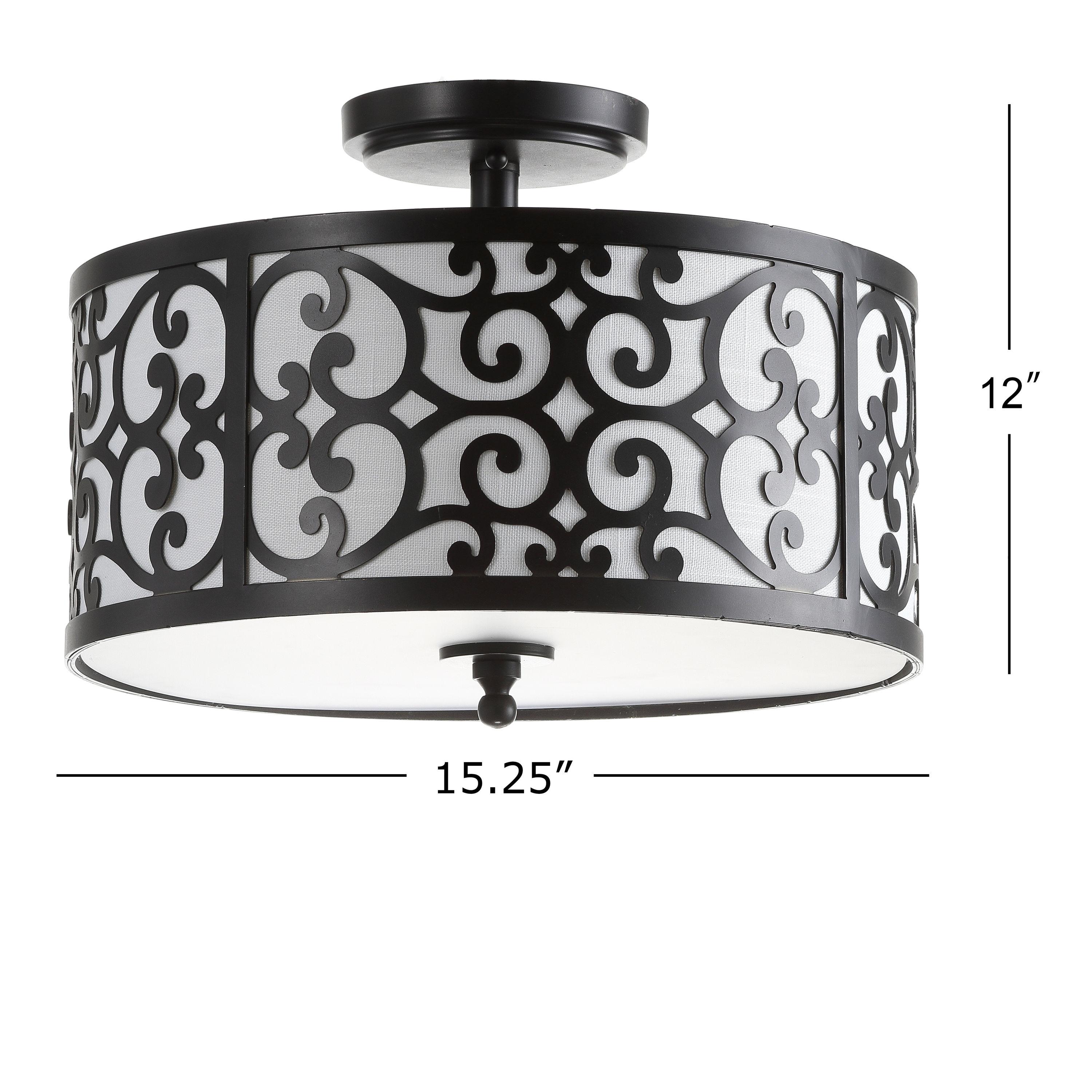 Katherine 15" Metal LED Semi-Flush Mount, Oil Rubbed Bronze