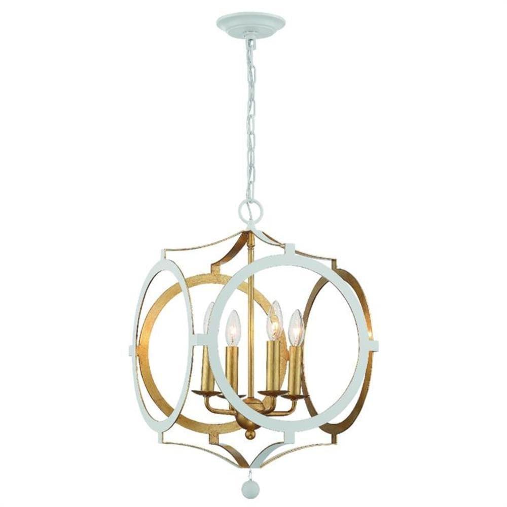 Crystorama Lighting Group Ode-704 Odelle 4 Light 20" Wide Taper Candle Pendant - Gold