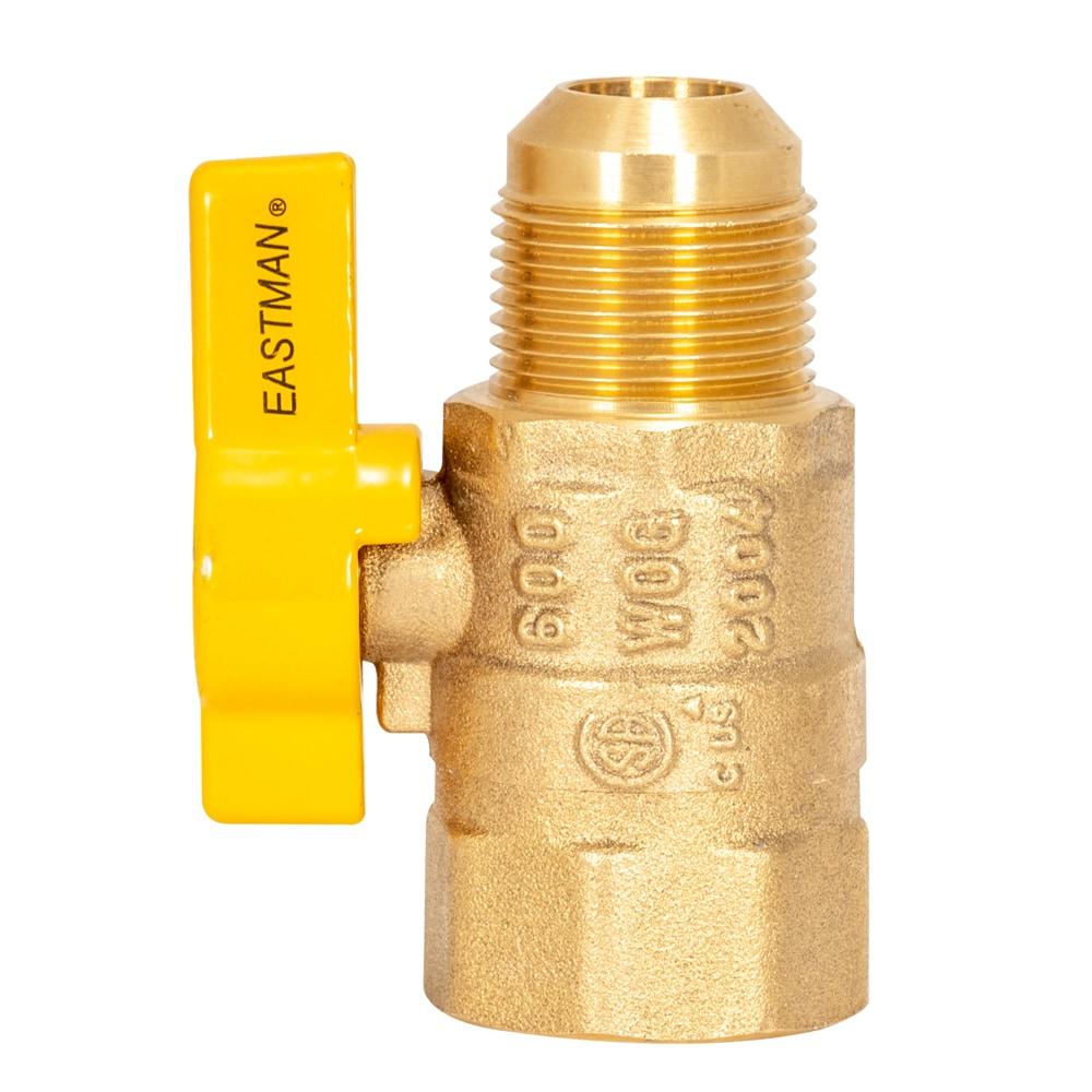 Eastman 3/4-inch Brass Gas Ball Valve with Yellow Handle