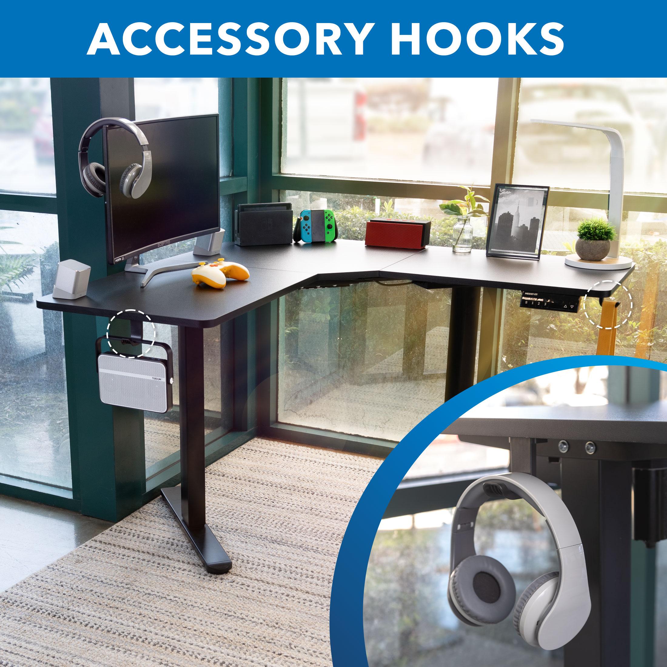 Mount-It! Electric Height Adjustable Desk for Corners, Automatic Standing Desk with Smooth Ergonomic Height Adjustment from 28.3" to 47.2"