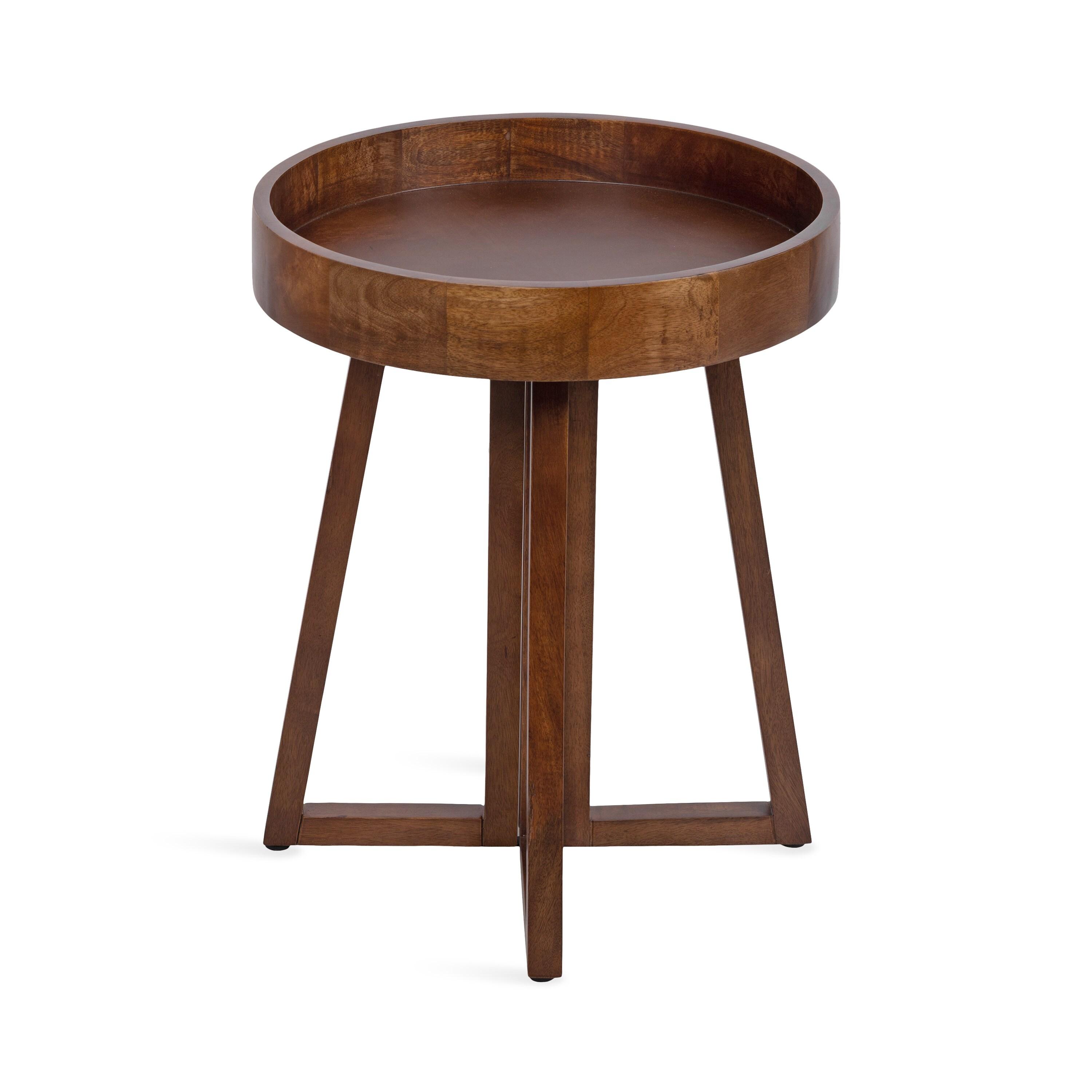 Kate and Laurel Avery Round Wood Side Table, 18x18x22, Walnut Brown