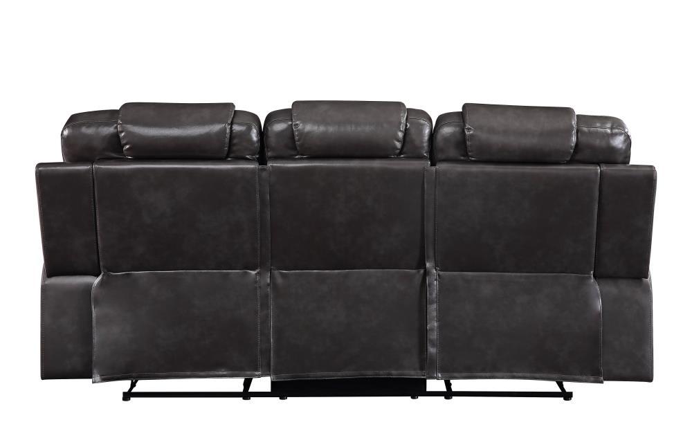90" Braylon Sofa Magnetite PU - Acme Furniture: Reclining, Plush Cushioning, Includes 1 Pillow