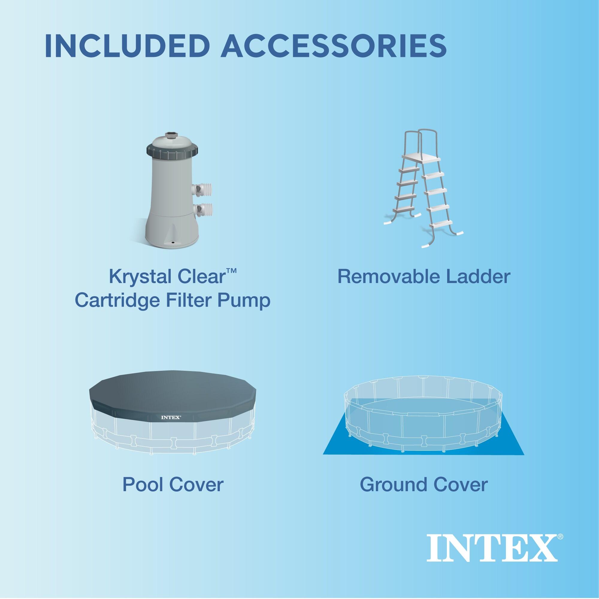 Intex Intex Metal Frame Round Above Ground Swimming Pool w/Pump