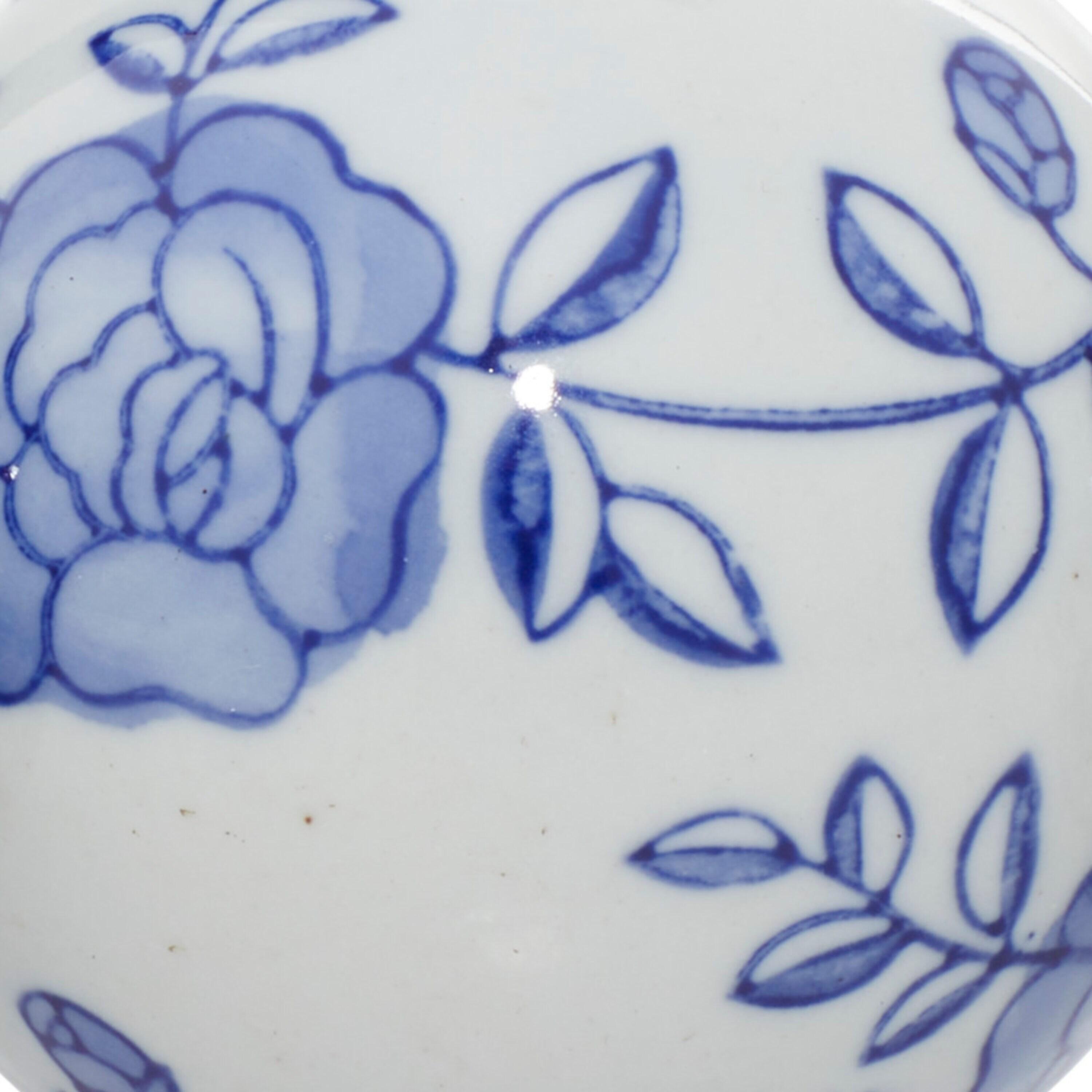 DecMode Blue 3" Floral Handmade Glossy Ceramic Orbs & Vase Filler with Varying Patterns (6 Count)