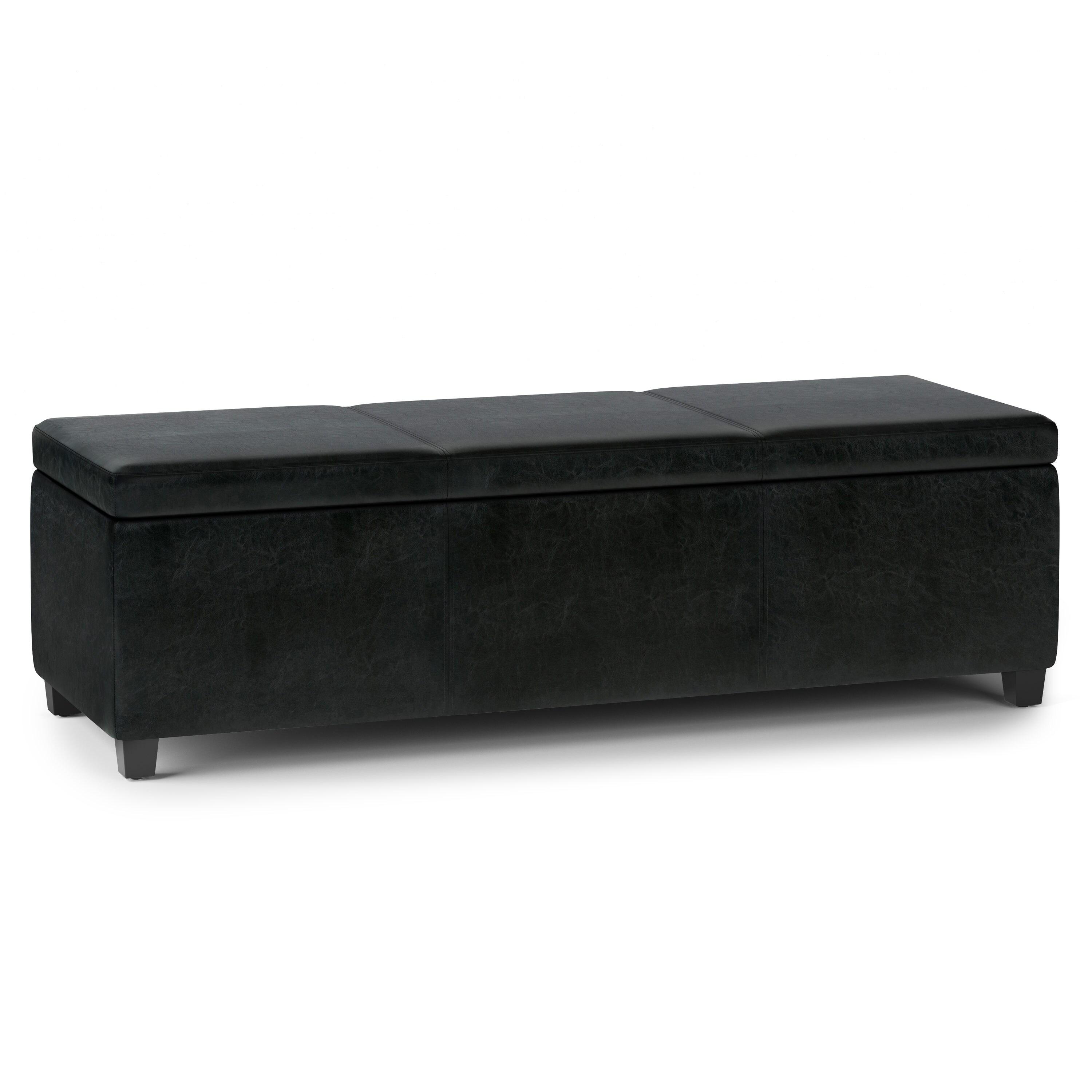 Simpli Home Avalon Extra Large Storage Ottoman Bench,Assembled