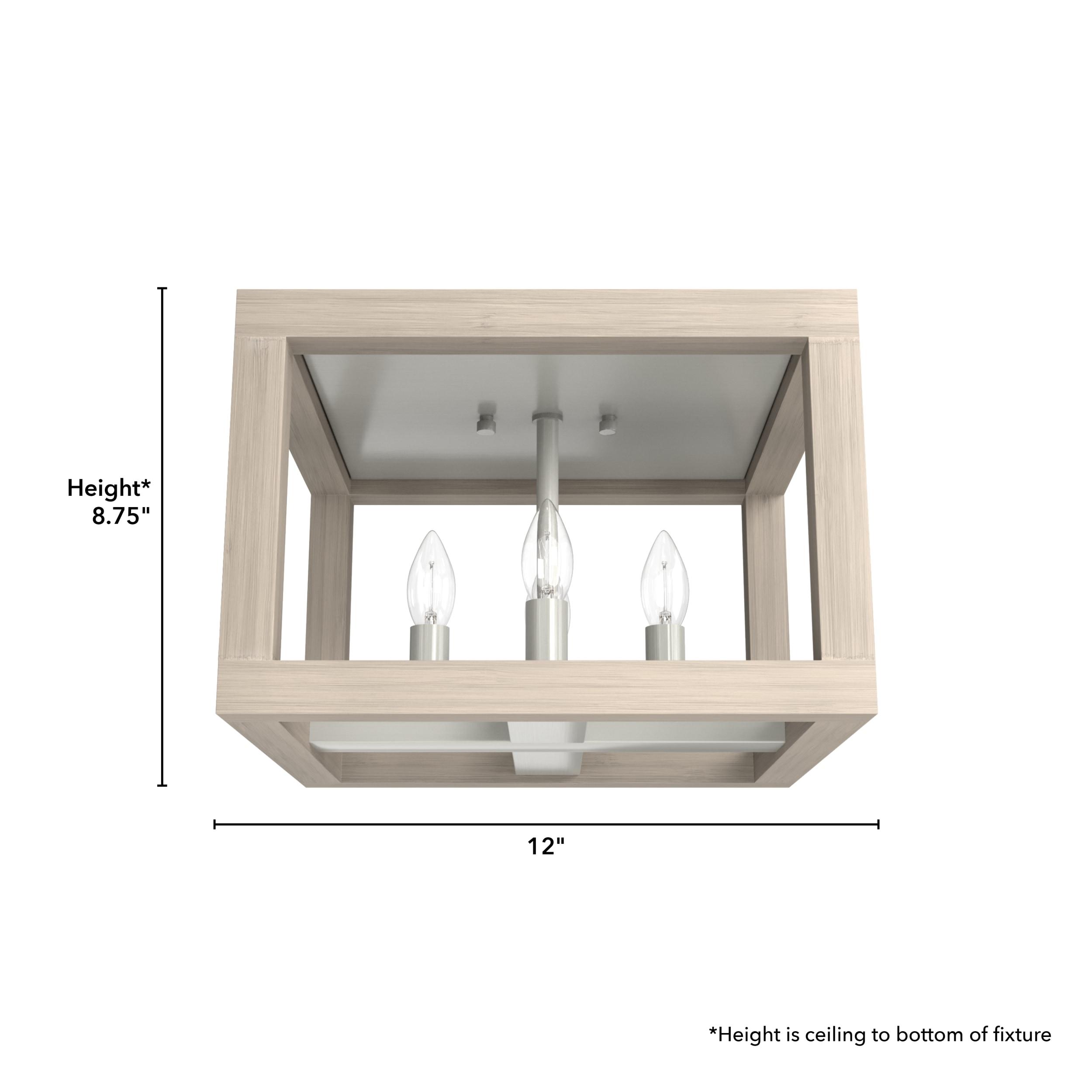 Squire Manor 4 - Light 12'' Lantern Square / Rectangle Flush Mount