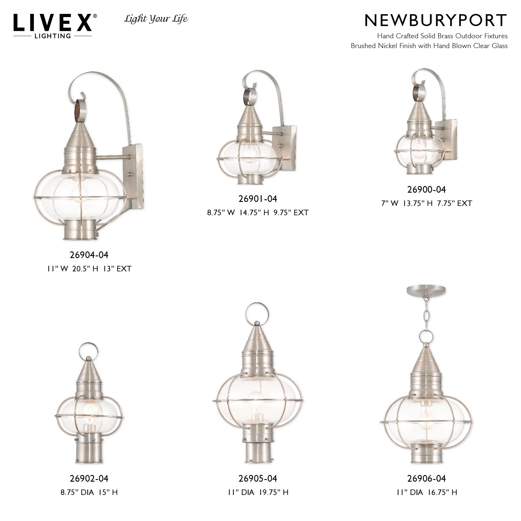 Livex Lighting Newburyport 1 - Light Pendant in  Brushed Nickel
