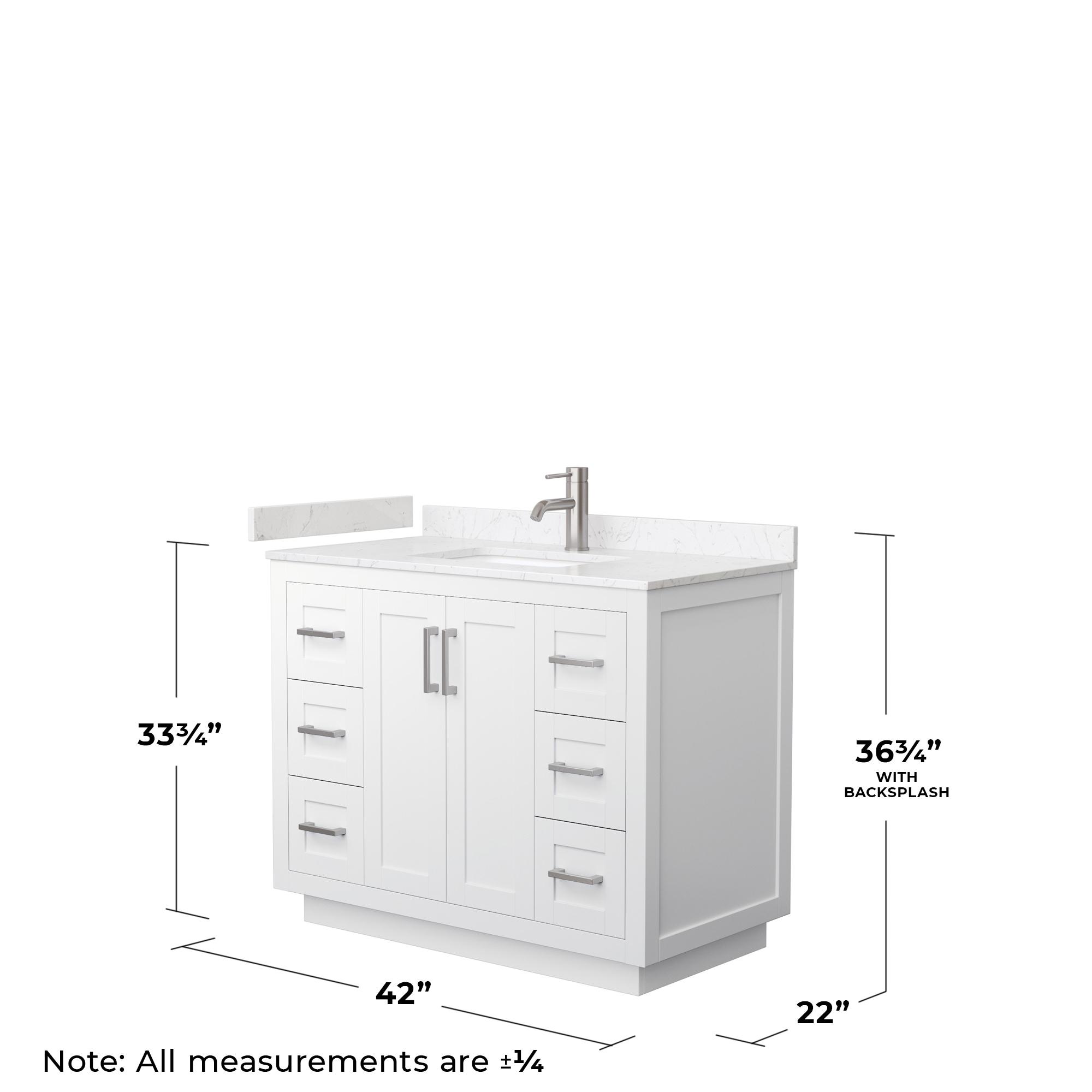 Miranda 42" Freestanding Single Bathroom Vanity with Cultured Marble Top