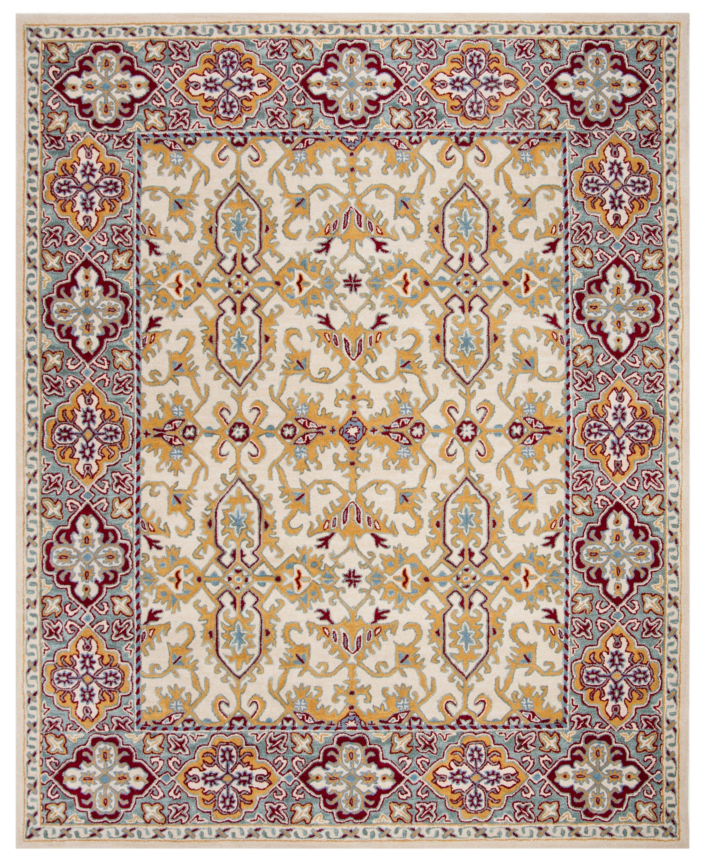 Heritage HG739 Hand Tufted Area Rug - Ivory/Blue - 8'x10' - Safavieh.