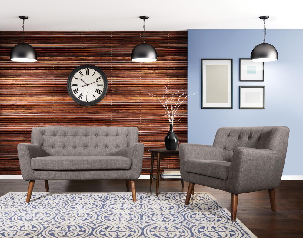 Mill Lane Loveseat with Coffee Legs Gray - OSP Home Furnishings