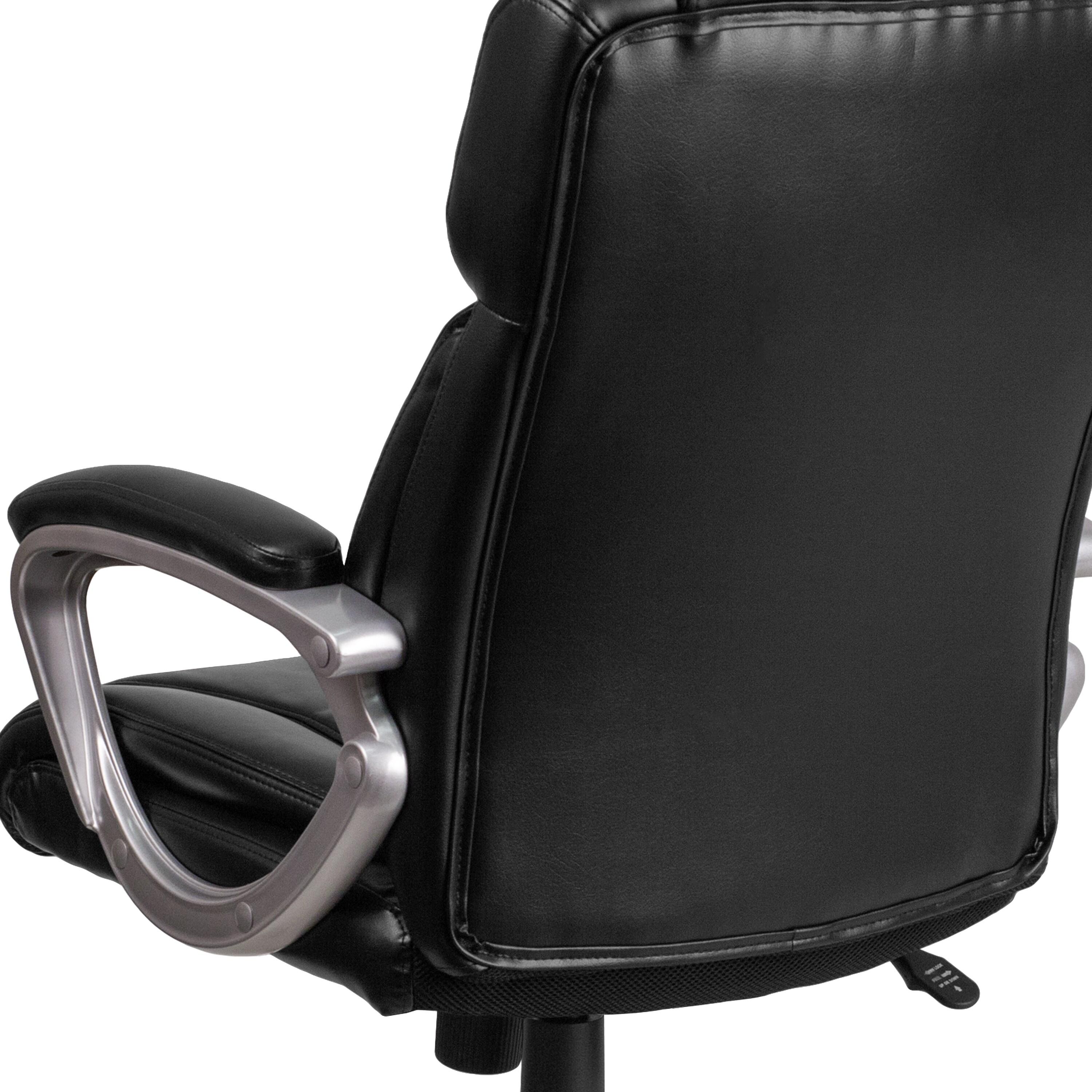 Flash Furniture Mid-Back Black LeatherSoft Executive Swivel Office Chair with Padded Arms