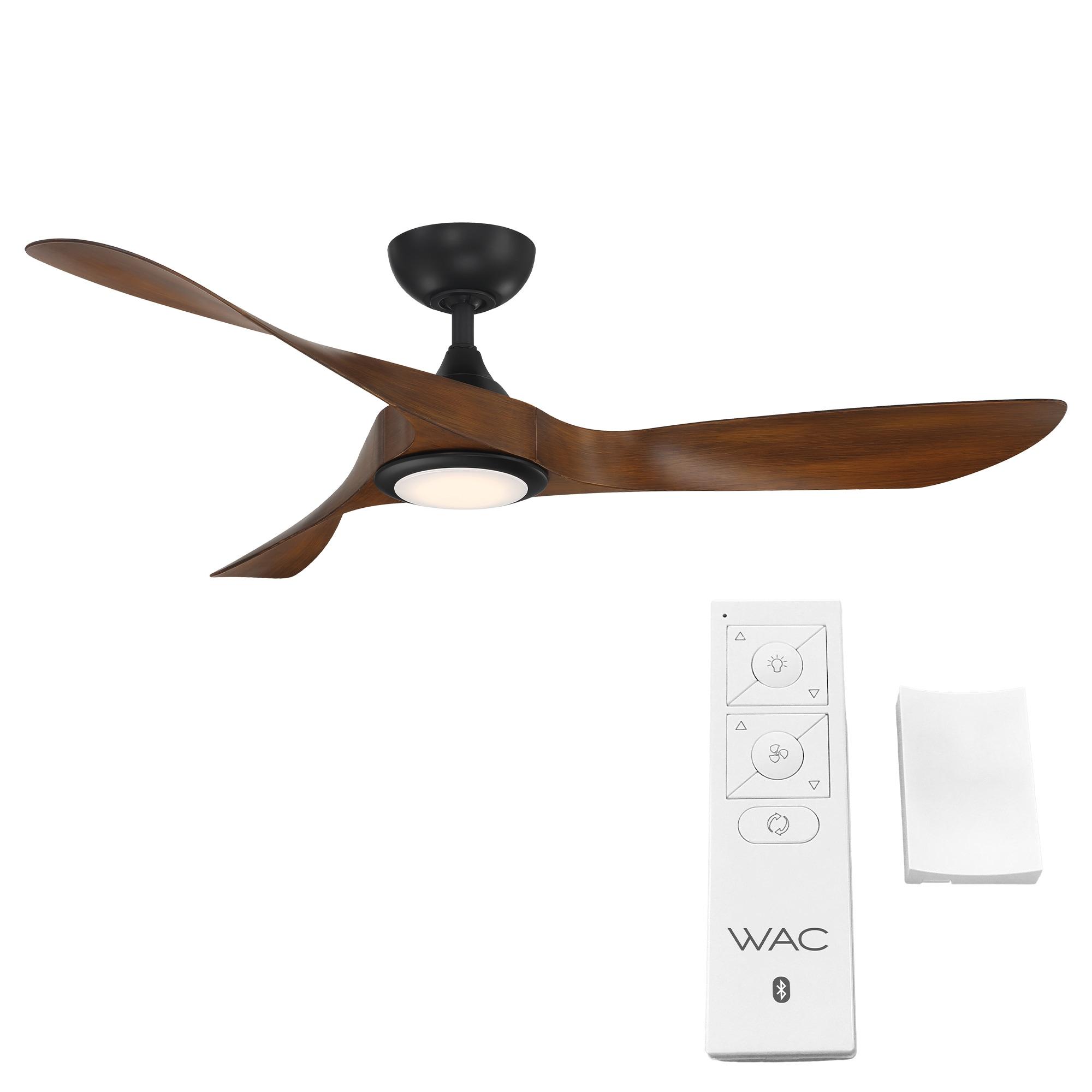 54" Swirl 3 - Blade Outdoor LED Smart Propeller Ceiling Fan with Remote Control and Light Kit Included