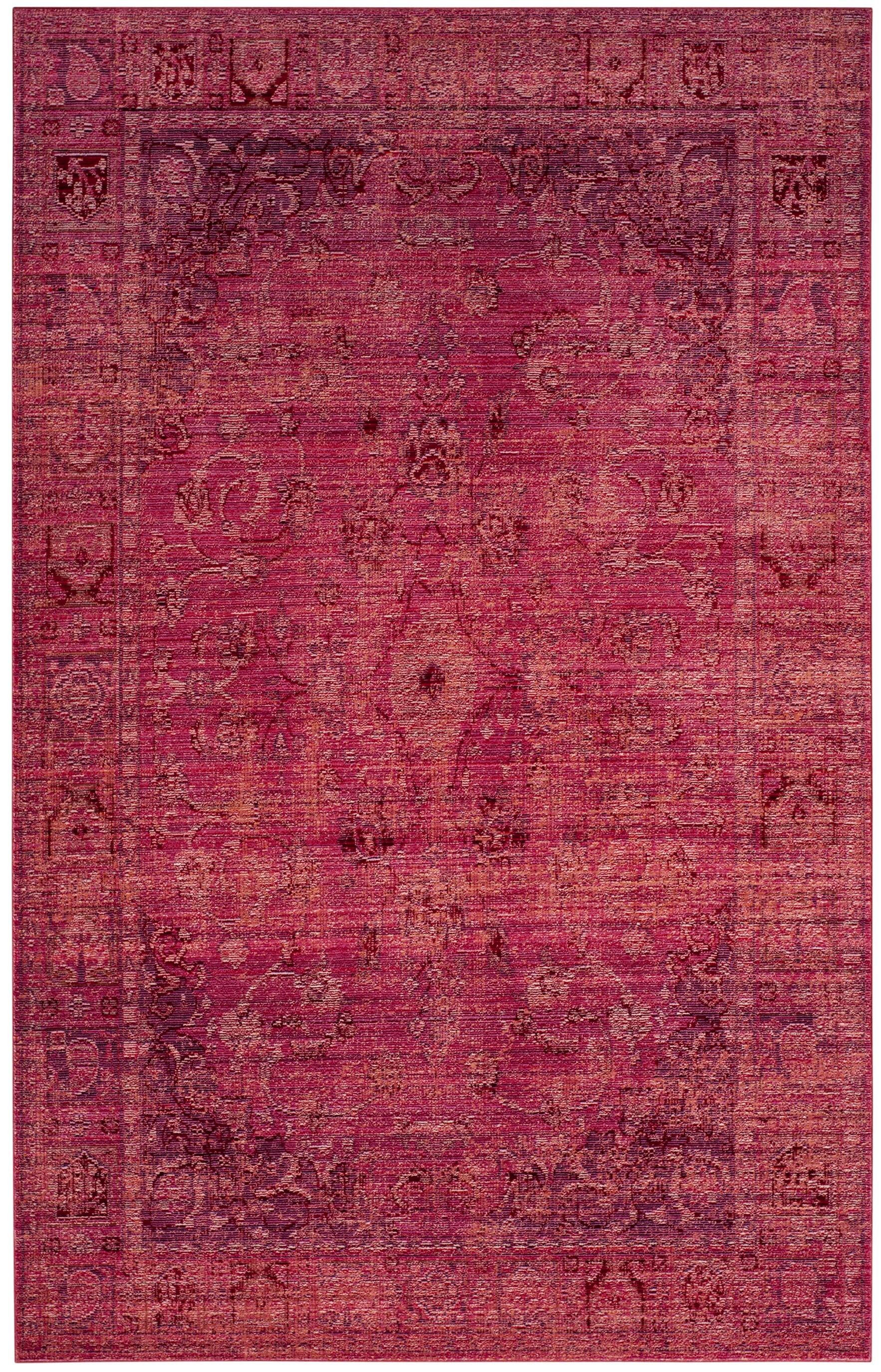 Valencia VAL103 Power Loomed Area Rug - Red/Red - 4'x6' - Safavieh.