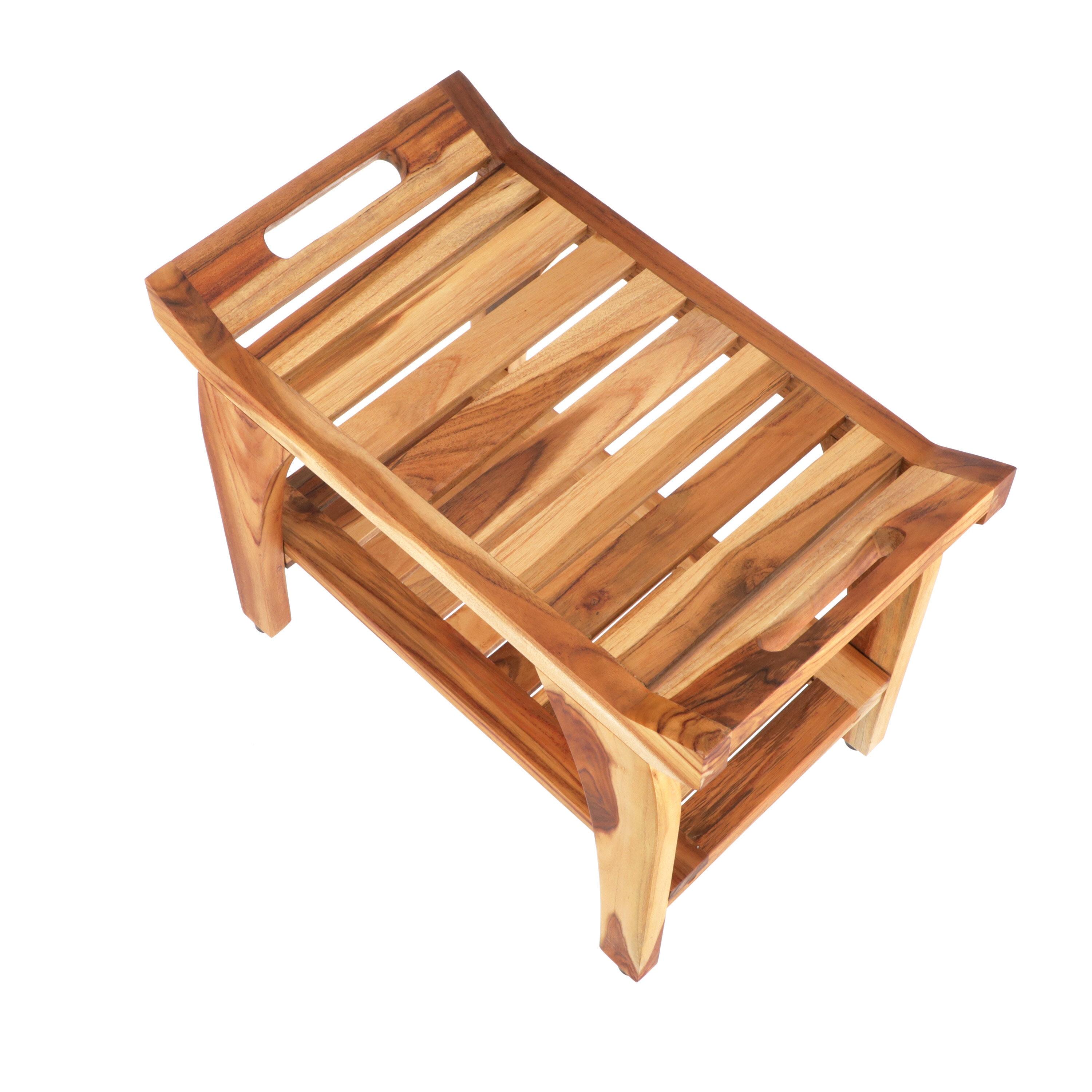 EcoDecors Tranquility by EcoDecors, Teak Shower Bench, Teak Bench Shower, Teak Shower Bench for Inside Shower, Teakwood Shower Bench