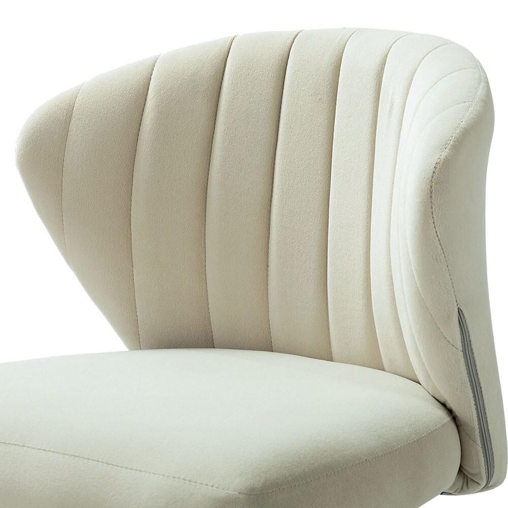 Ilia comtemperary wingback Task Chair Swivel Office Chair  with channel Tufted Back | Karat Home - IVORY