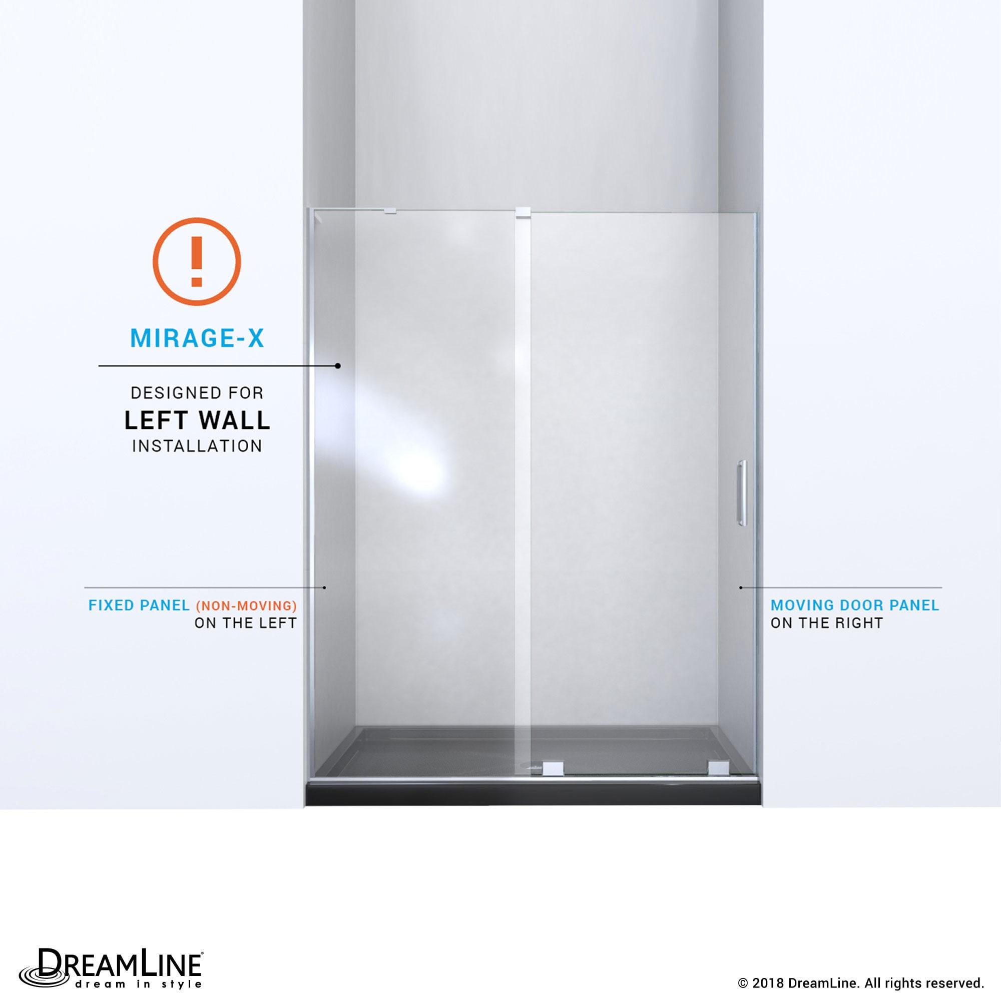 DreamLine Mirage-X 44 - 48 inch W x 71 inch H Frameless Sliding Shower Door