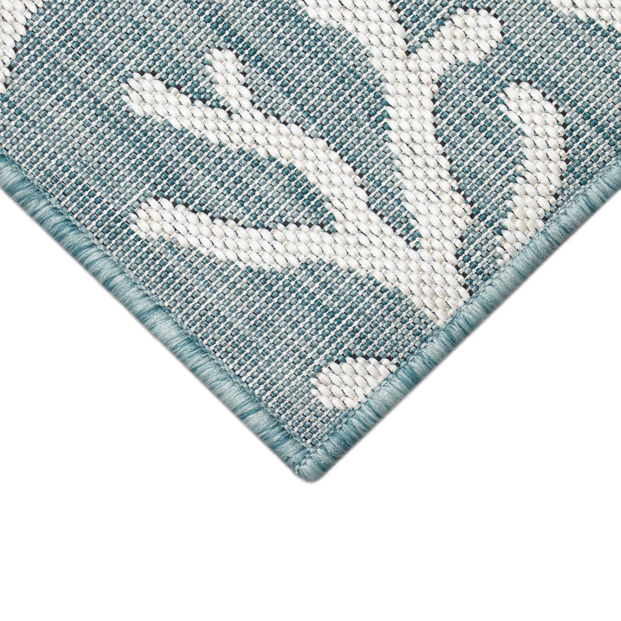 Liora Manne Carmel Coral Border Indoor/Outdoor Rug Aqua 3'3" x 4'11"