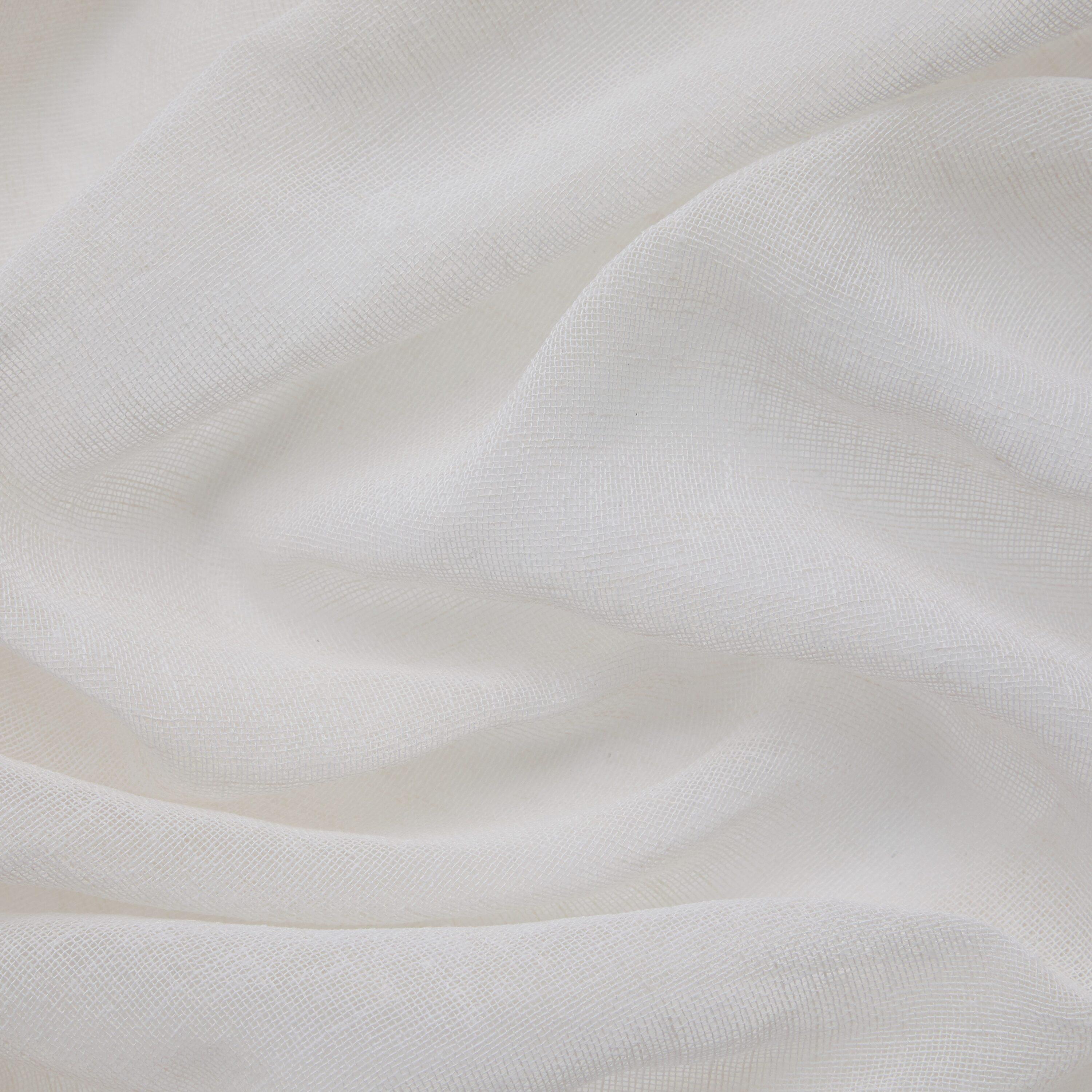 HLC.ME Penelope Faux Linen Textured Privacy Sheer Light Filtering Rod Pocket Curtains Panels, Set of 2 - Ivory, 54 W x 96 L