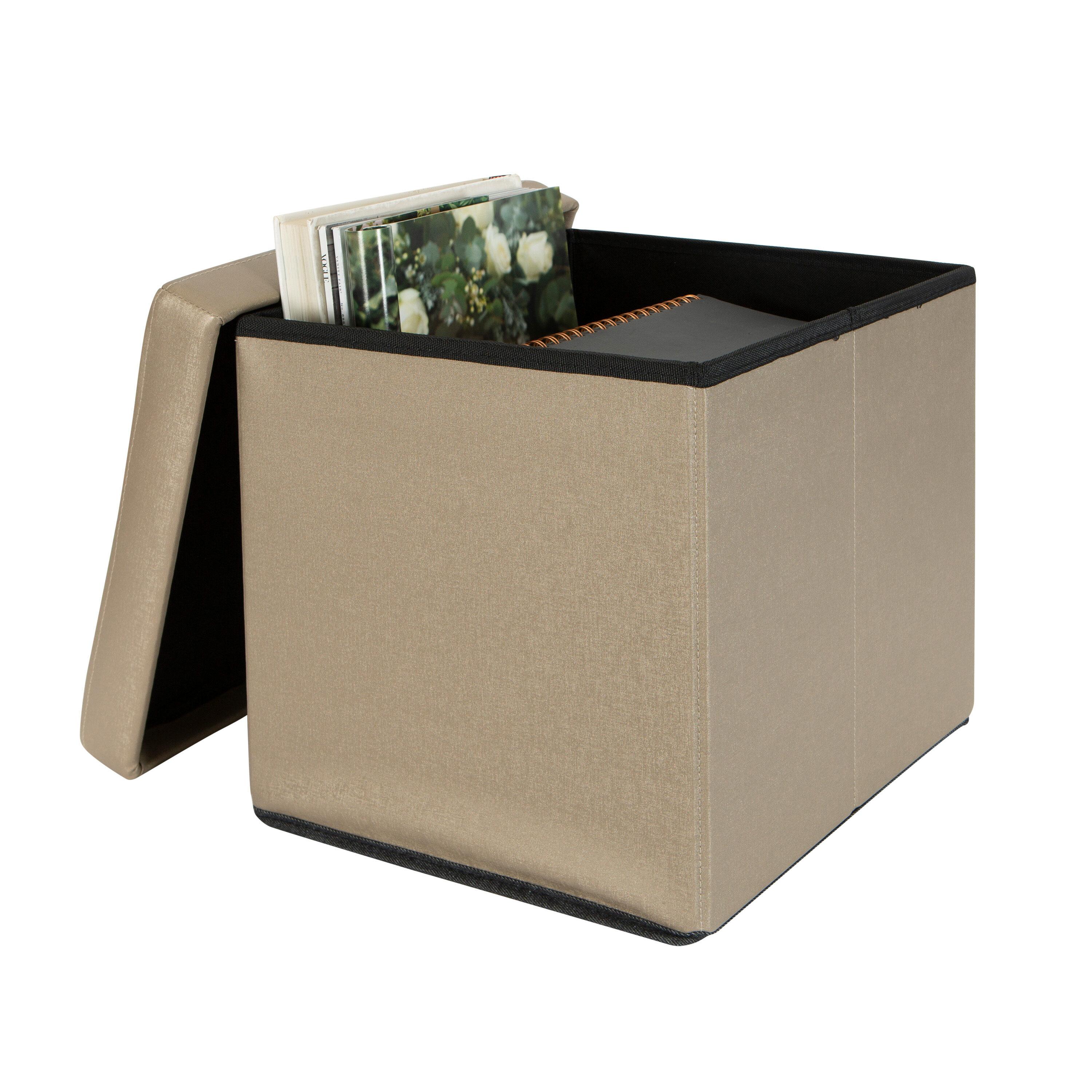 Simplify Luxora Faux Leather Ottoman