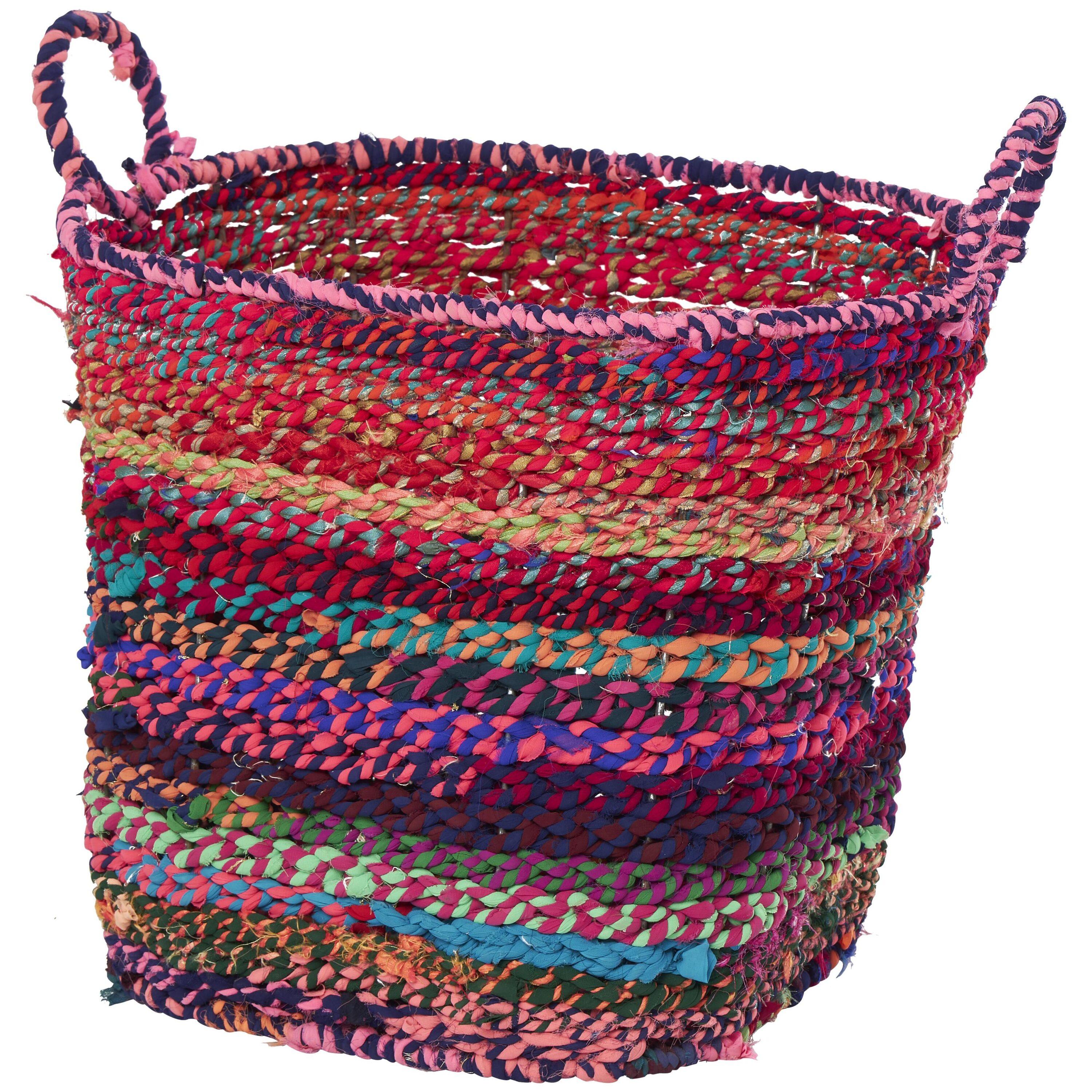 Cotton Handmade Storage Basket with Handles