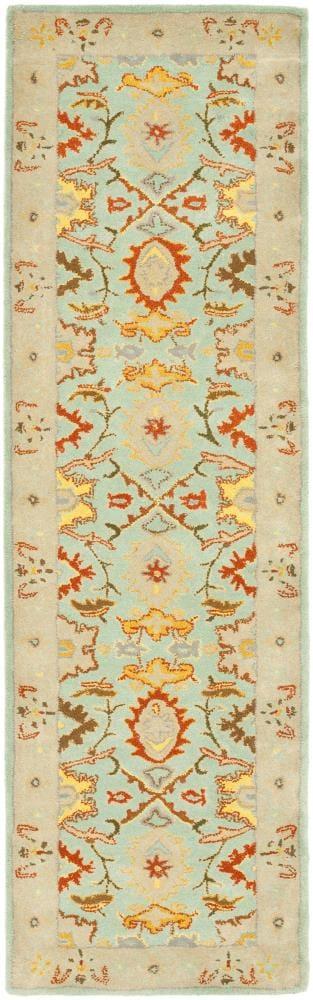 Heritage HG734 Handmade Runner Rug - 2'3"x18' - Light Blue/Ivory - Safavieh