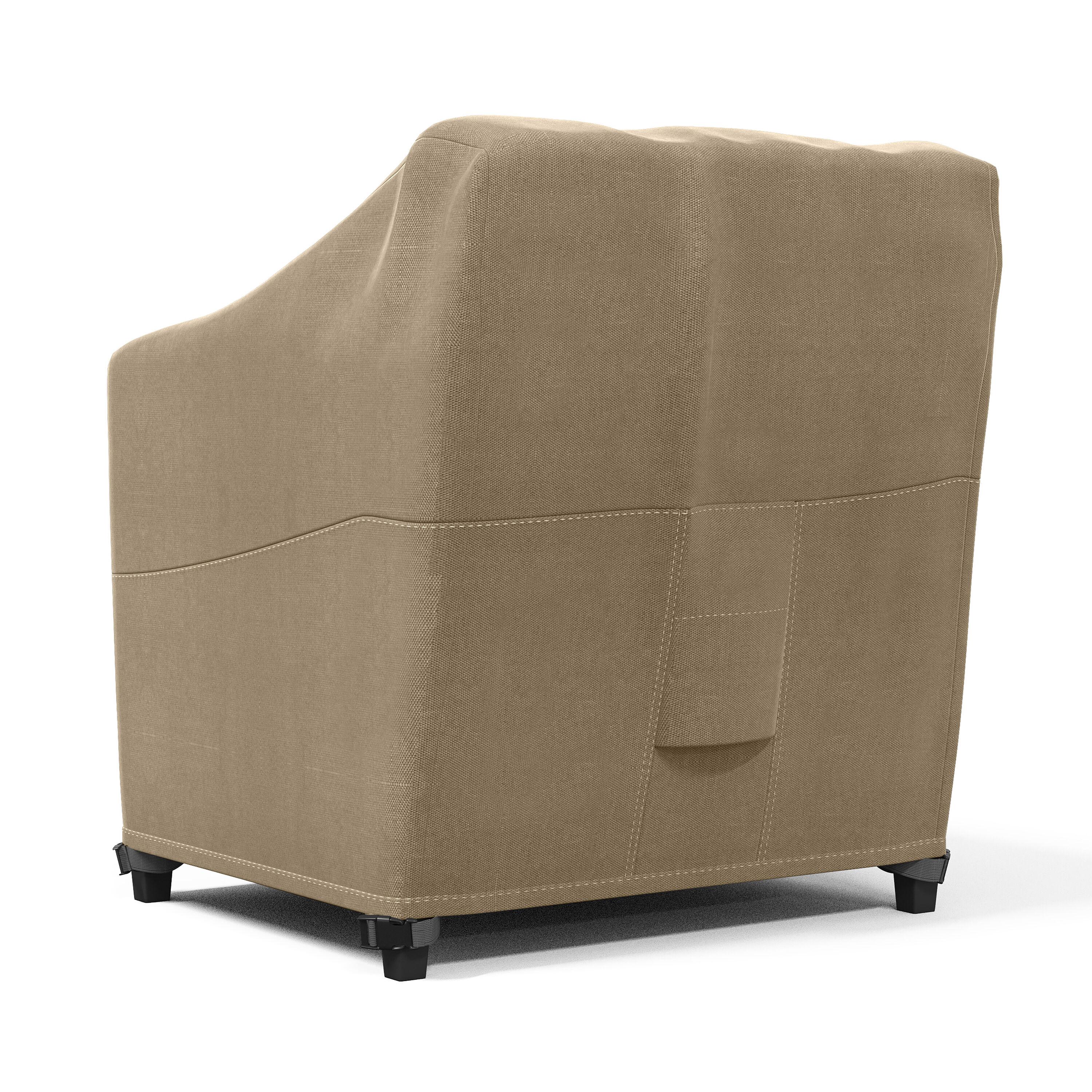 Heavy-Duty Brown PVC Patio Chair Cover with Hook and Loop Closure