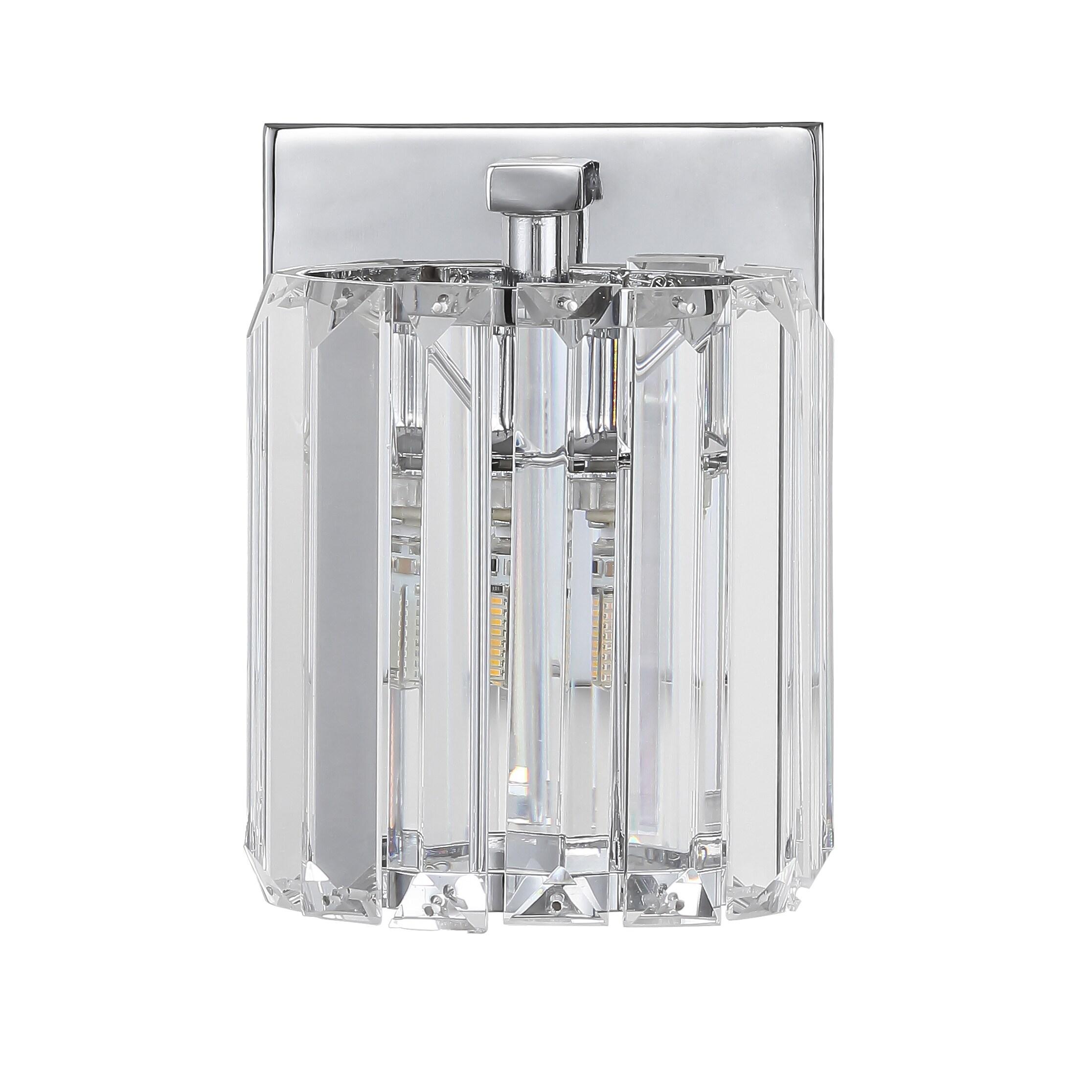 Coco Prism Vintage 4.75" 1-Light Metal/Glass Classic Glam LED Vanity Light, Chrome