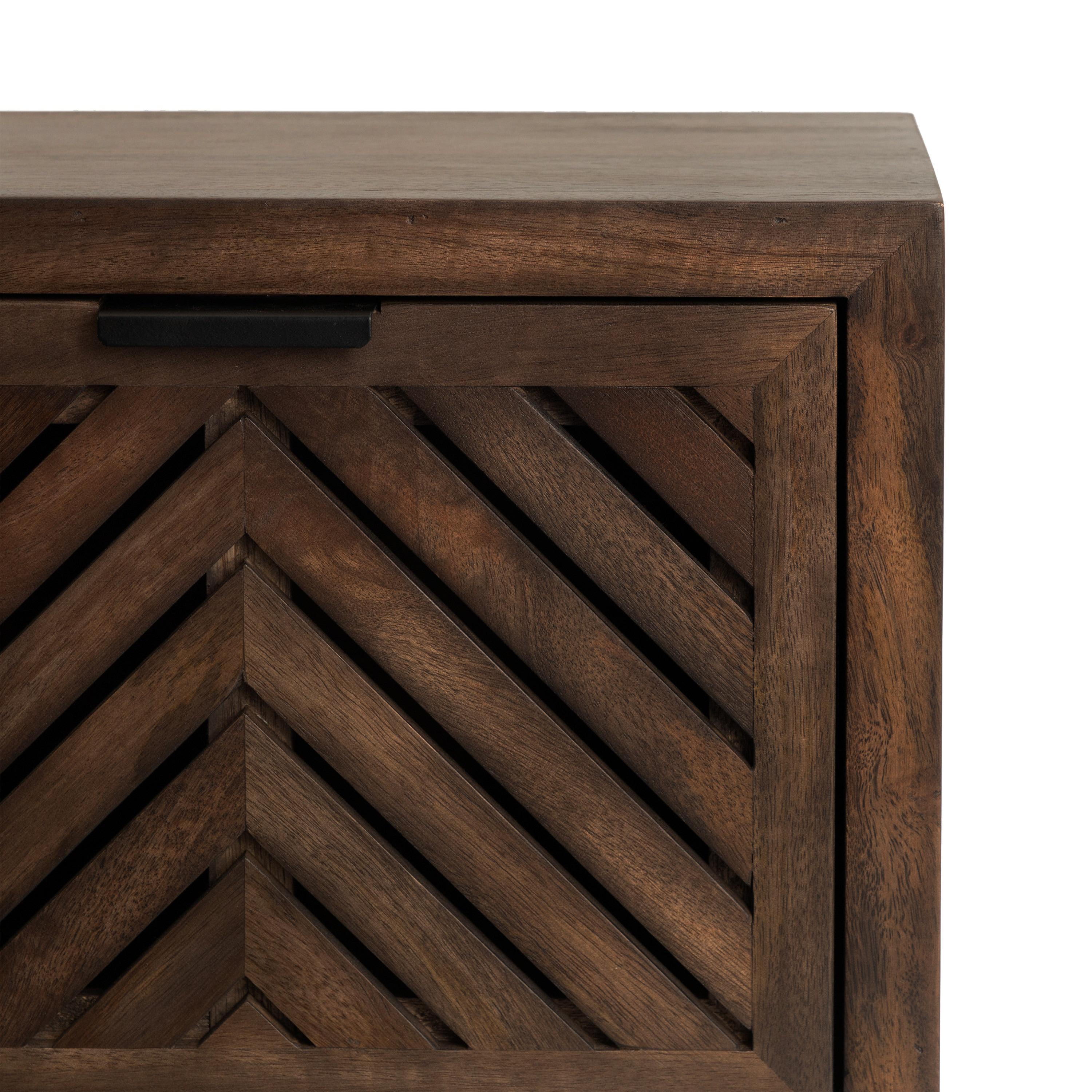 Kate and Laurel Mezzeta Modern Floating Shelf Side Table with Storage Cubby, 16 x 10 x 12, Natural Wood, Decorative Slatted Wood Floating Nightstand with Pull Down Door for Use as Bathroom Storage