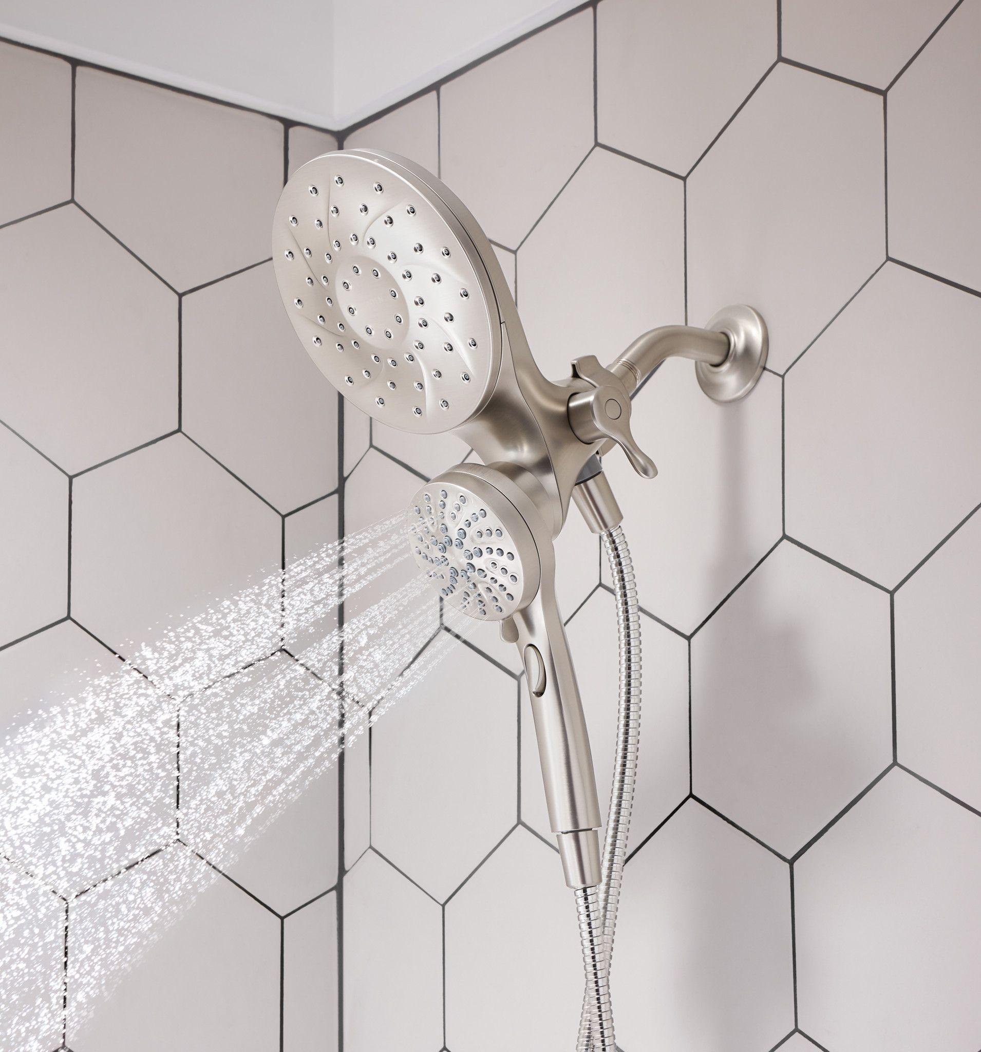 Moen Magnetix Engage 6.0 -Spray Spot Resist Brushed Nickel 6.75-in Round Handheld High Pressure Rain Shower Head 2.5 GPM