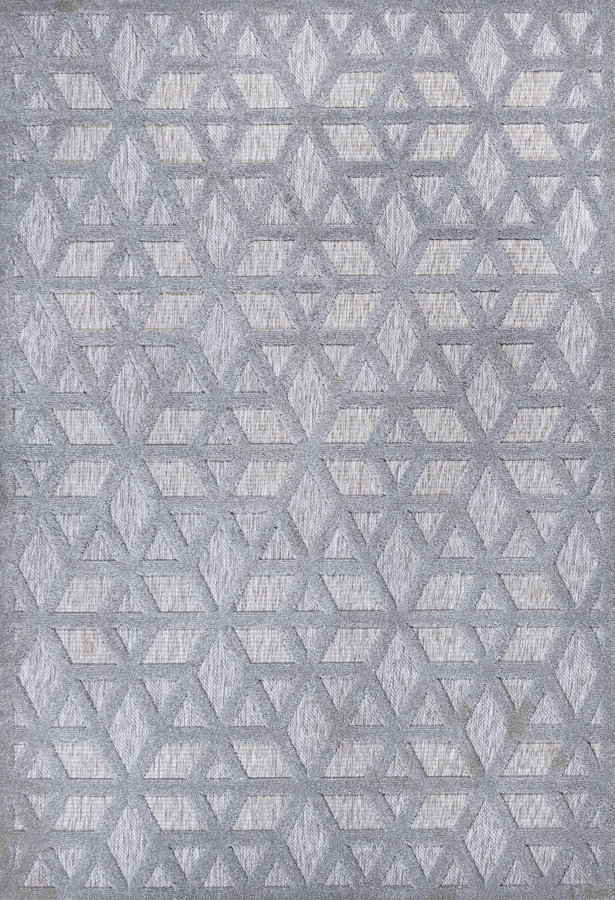 3'x5' Talaia Neutral Geometric Indoor/Outdoor Area Rug, Light Gray - JONATHAN Y