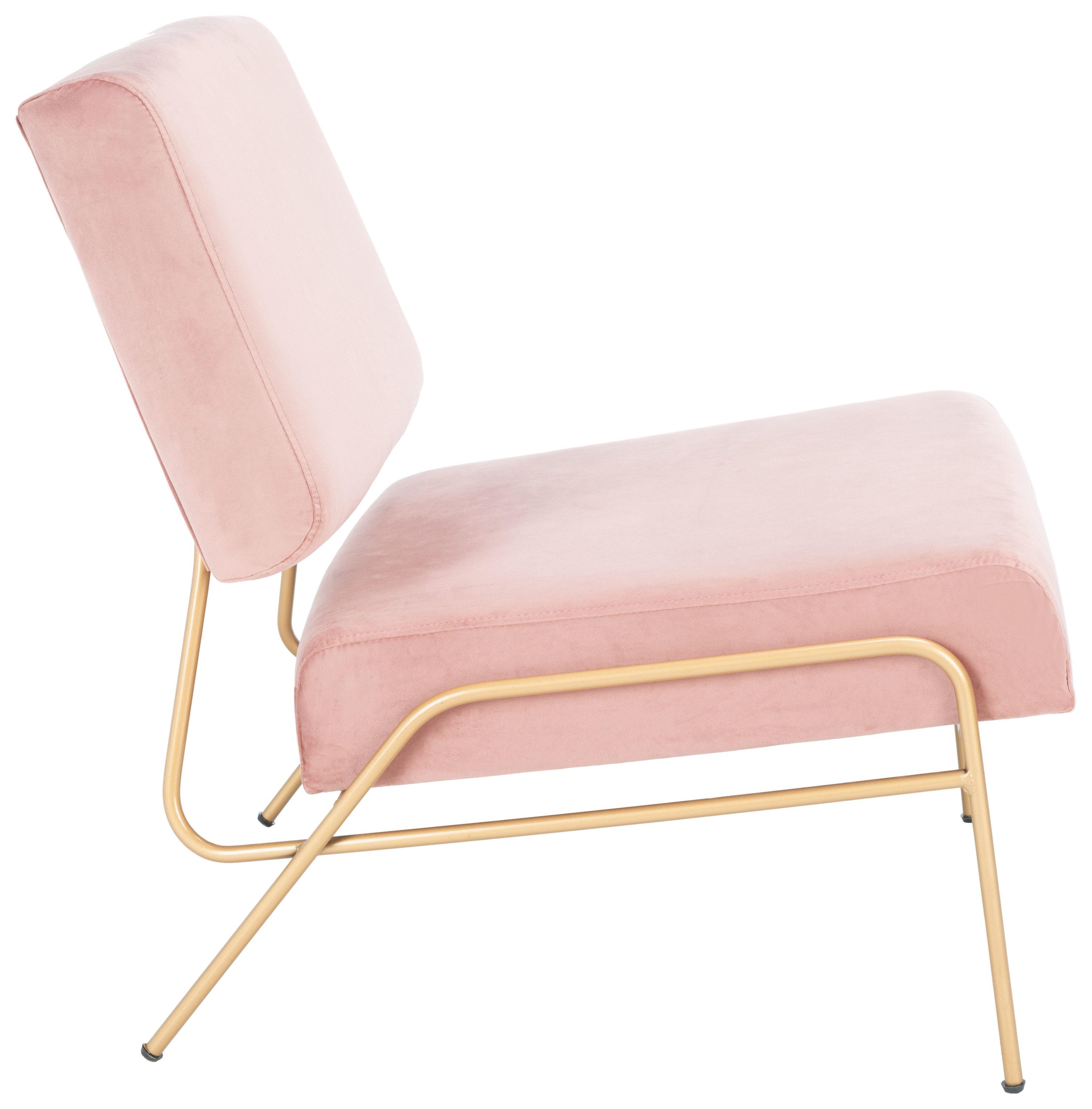 Romilly Velvet Accent Chair - ACH6203 - Dusty Rose/Gold - Safavieh