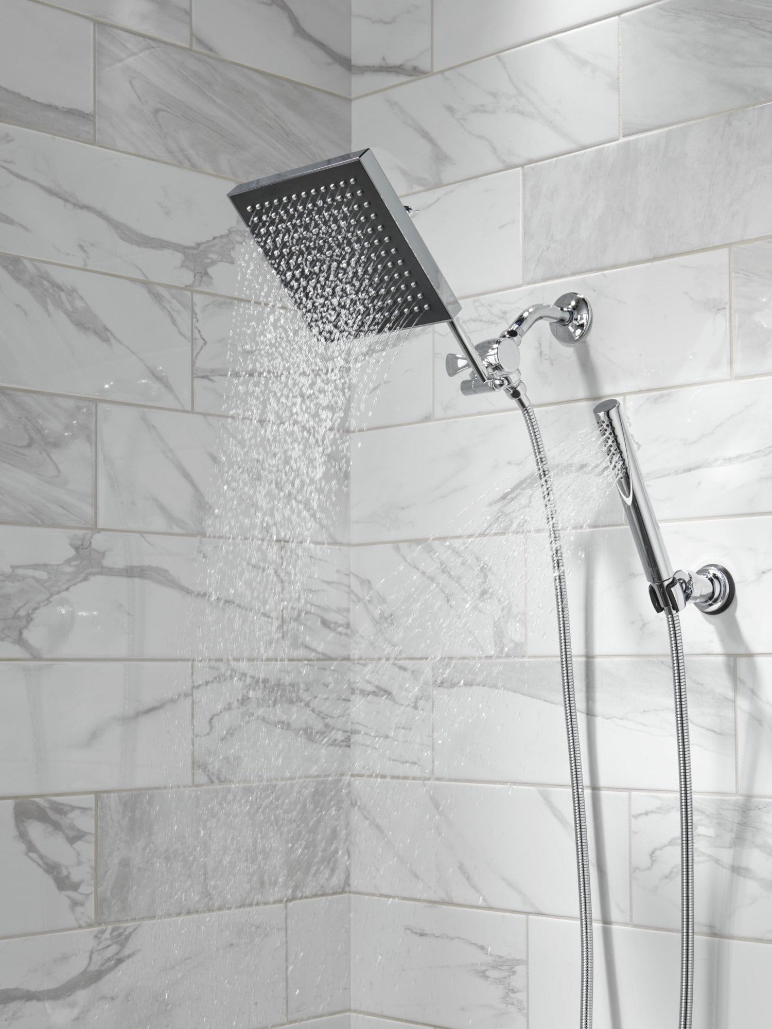 Universal Showering Components Square Single-Spray Rain Shower Head, Rainfall Shower Head 1.8 GPM