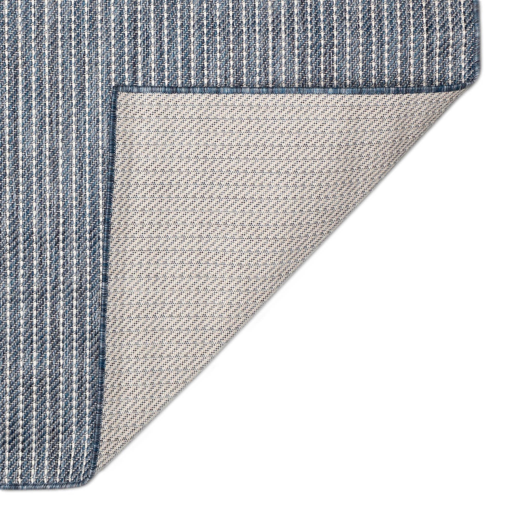 Liora Manne Carmel Texture Stripe Indoor/Outdoor Rug Navy 1'11" x 4'11"