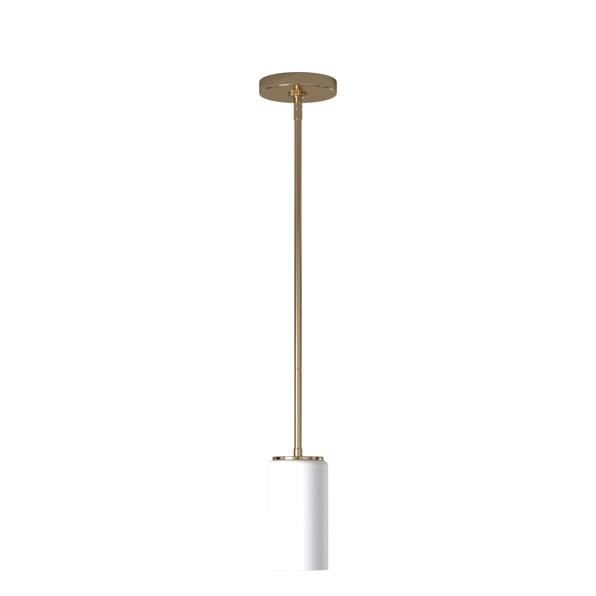 Alturas Mini-Pendant in Satin Brass with Etched Glass Shade