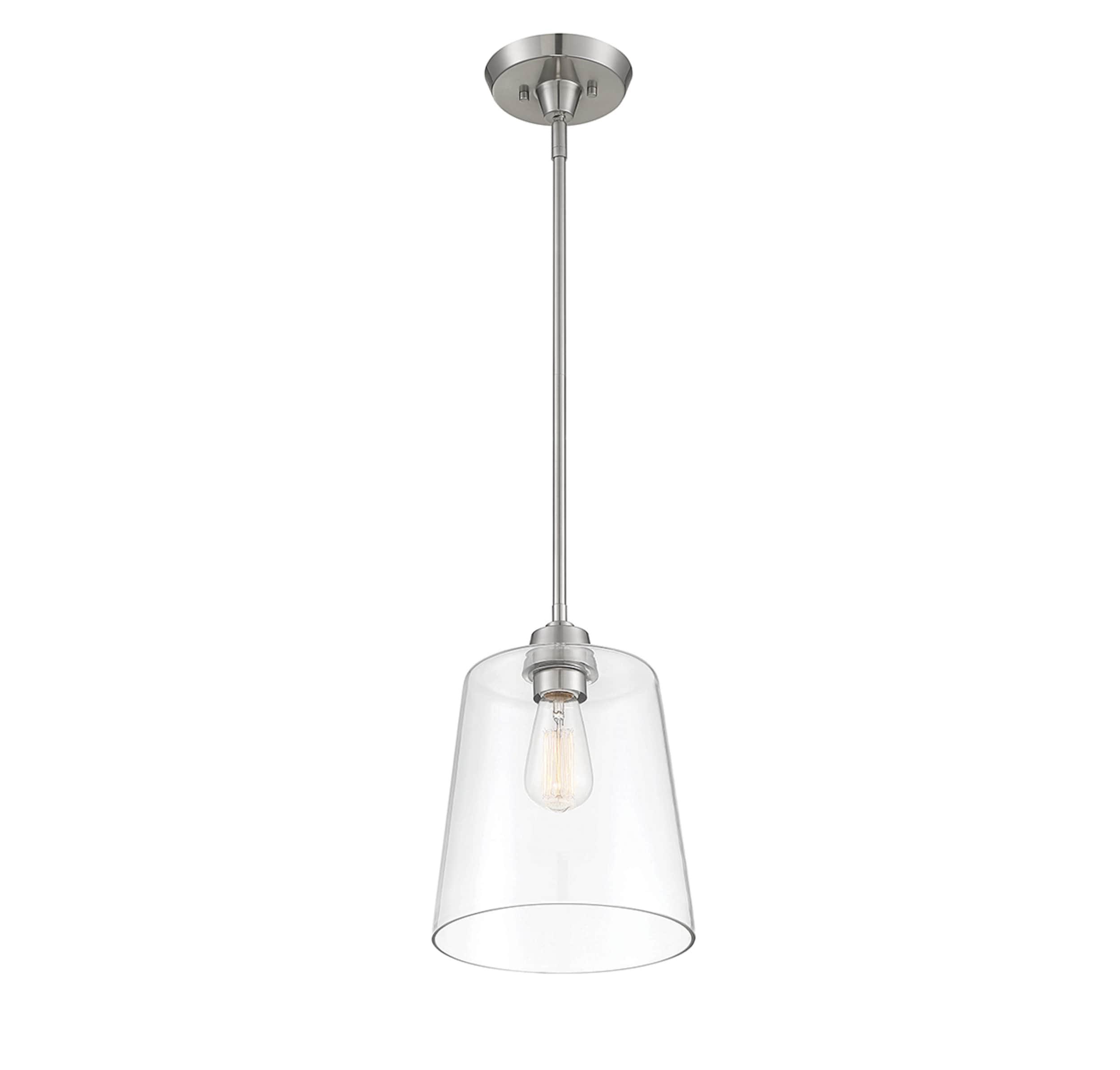 Templeton Brushed Nickel 11.5" Pendant Light with Clear Glass Shade