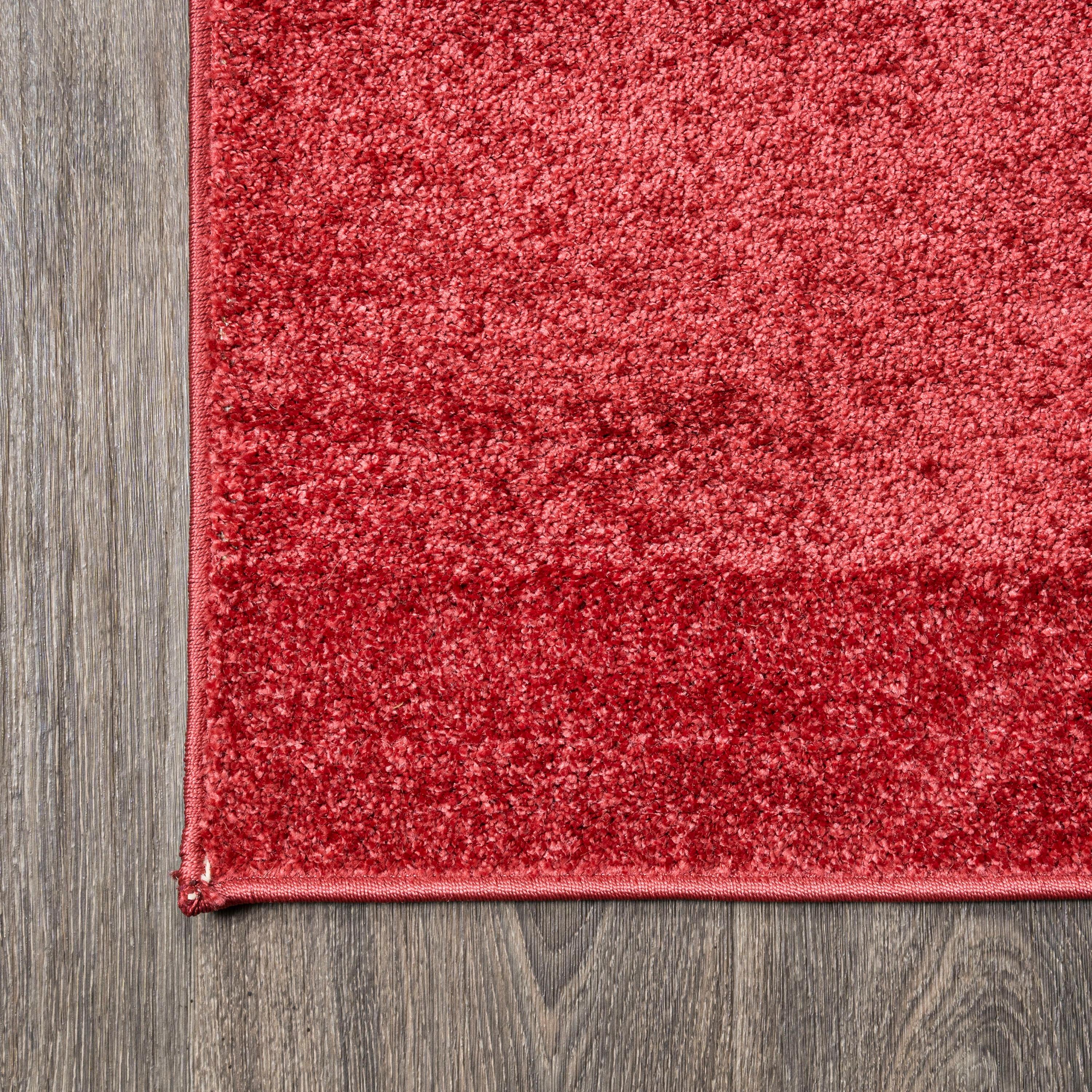 JONATHAN Y SEU100E-9 Haze Solid Low-Pile Red 9 ft. x 12 ft. Area Rug, Coastal Bohemian, Pet Friendly, Stain Resistant, Easy to Clean, for Living Room; Kitchen, Bedroom