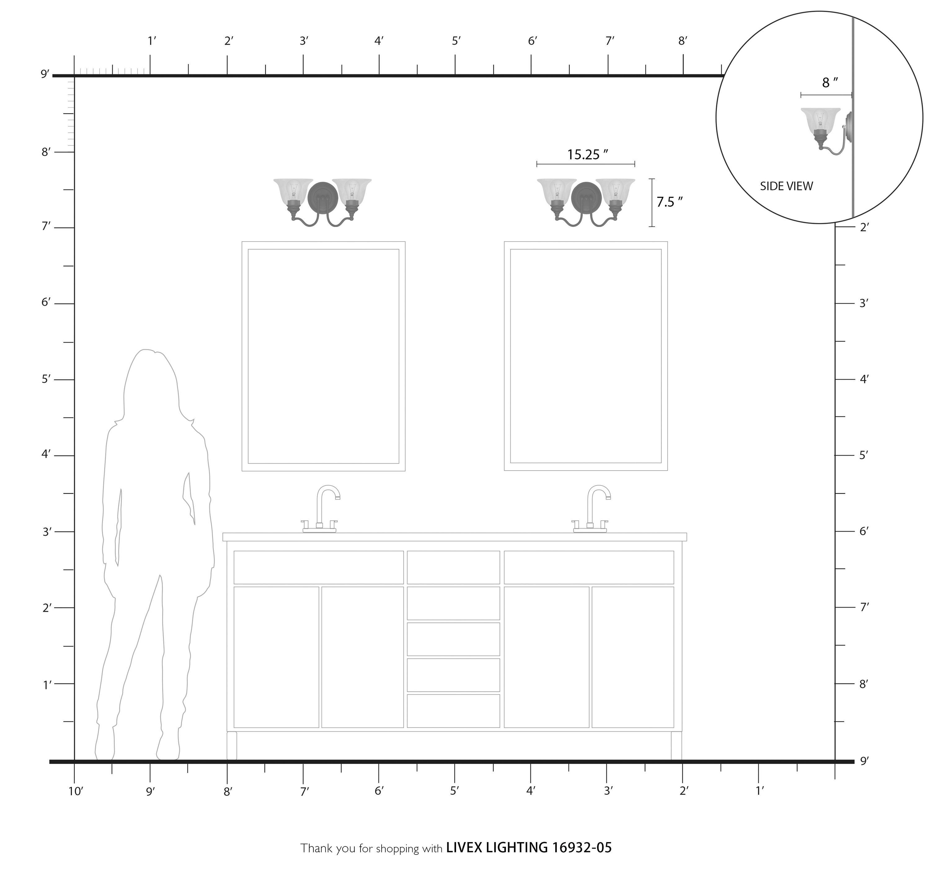 Livex Lighting Moreland 2 - Light Vanity in  Polished Chrome