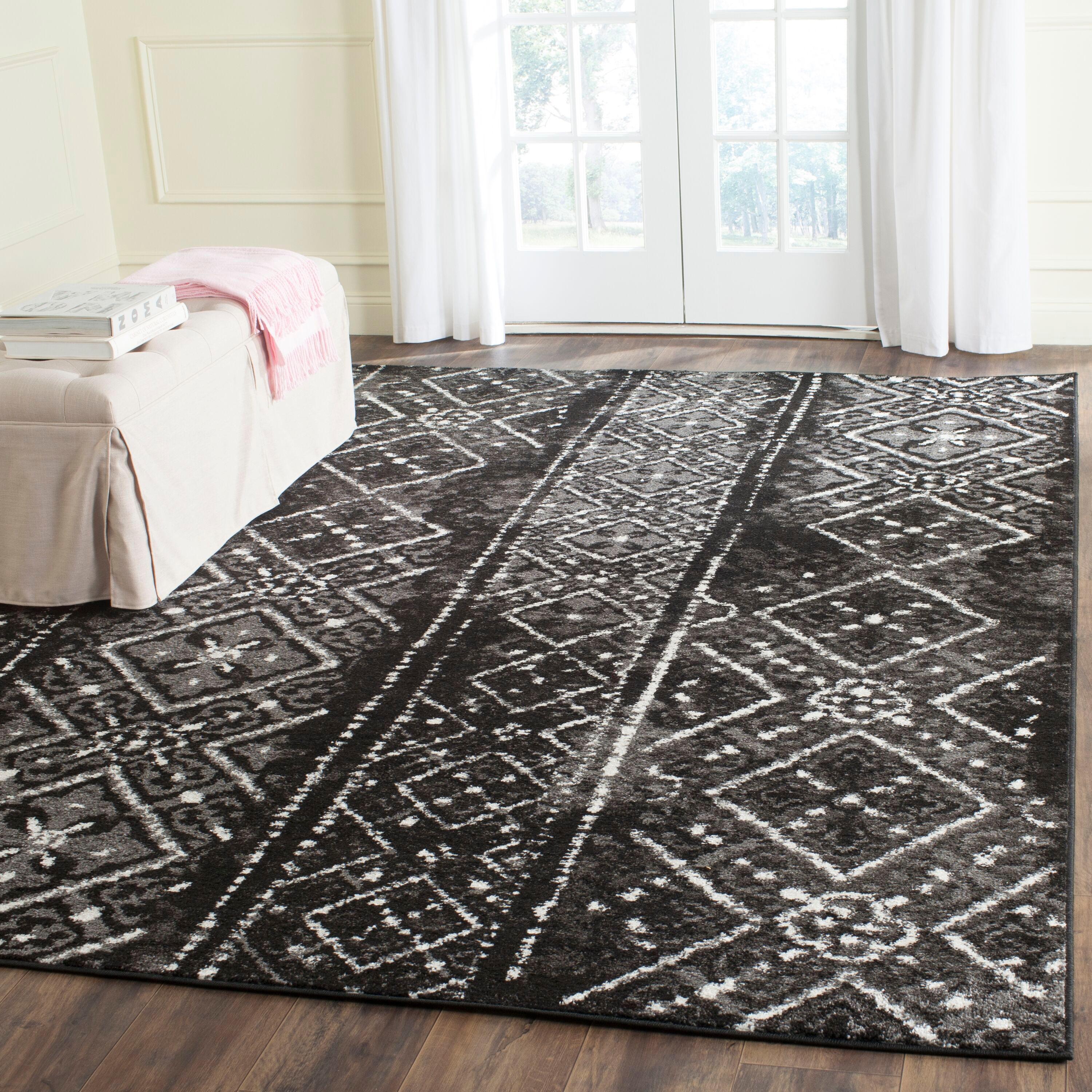 Adirondack ADR111 Machine Made Indoor Area Rug - Black/Silver - 6'x9' - Safavieh