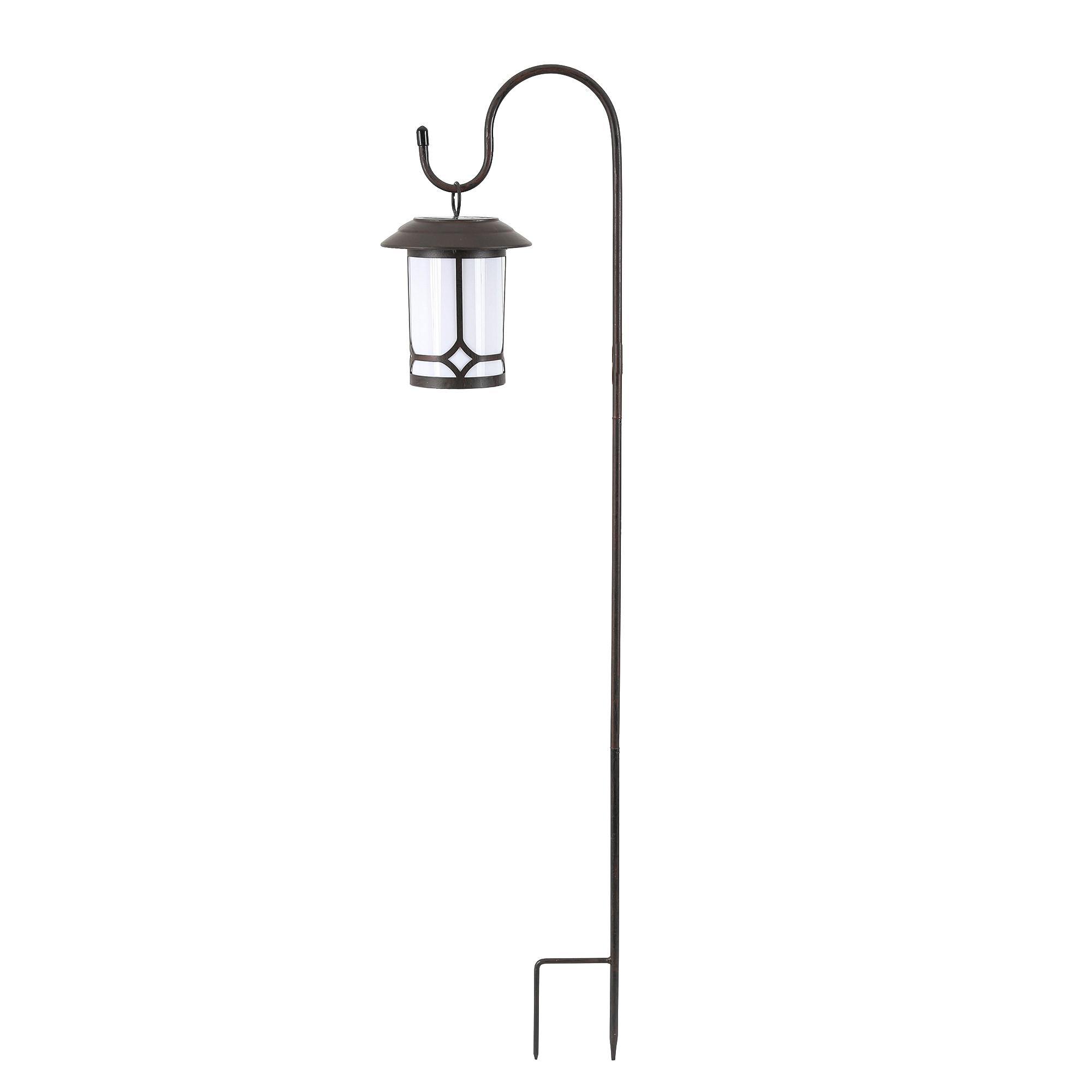 Set of 2 Classical Hanging Solar Lanterns with Shepherd?s Hooks