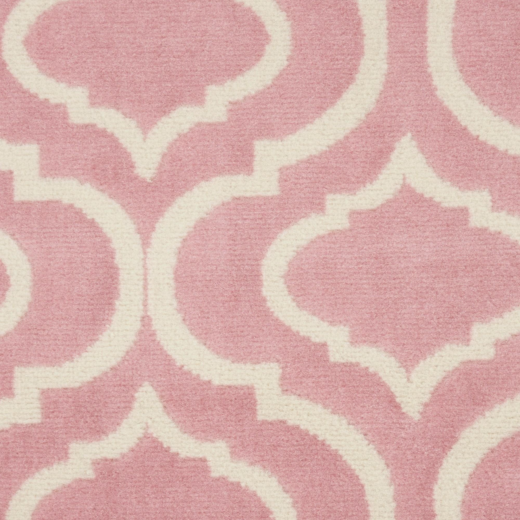 Nourison Jubilant Modern Moroccan Pink 7' x 10' Area Rug, (7' x 10')