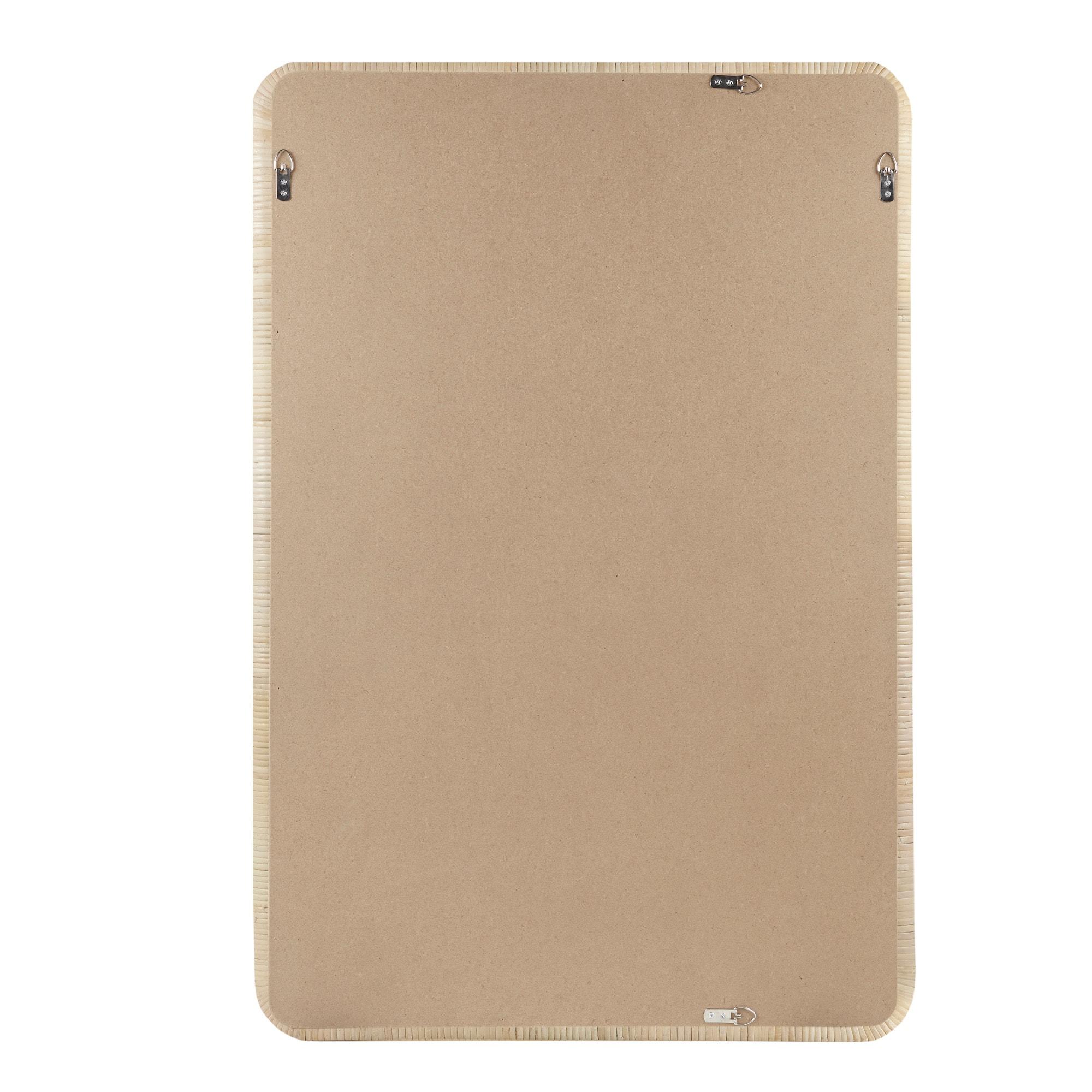 Nova Natural Rattan Rectangle Wall Mirror - Ink+Ivy: Modern Style, Polystyrene Frame, Wall Mount