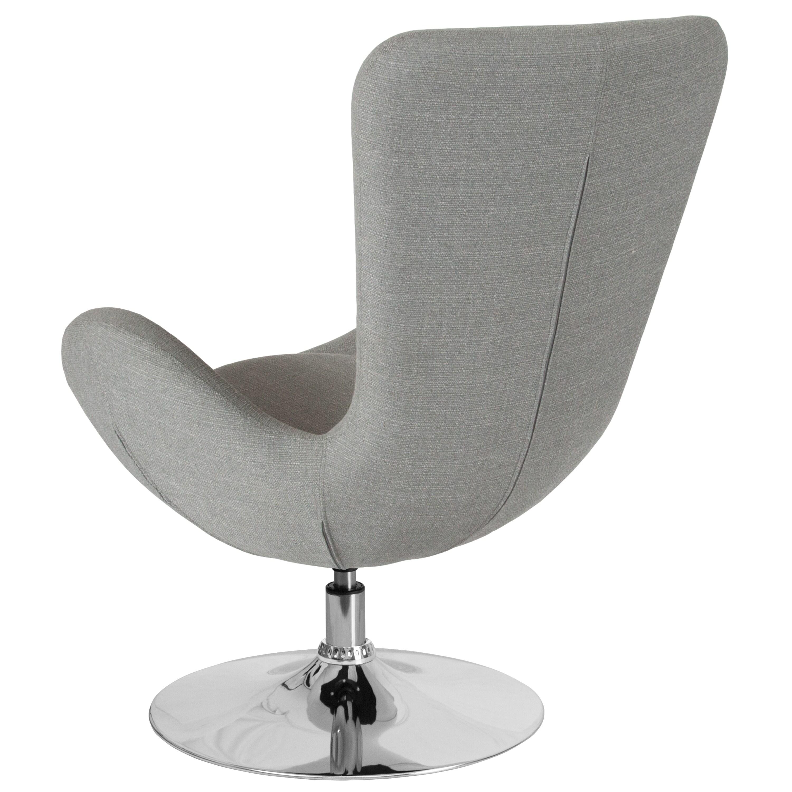 Flash Furniture Egg Series Light Gray Fabric Side Reception Chair