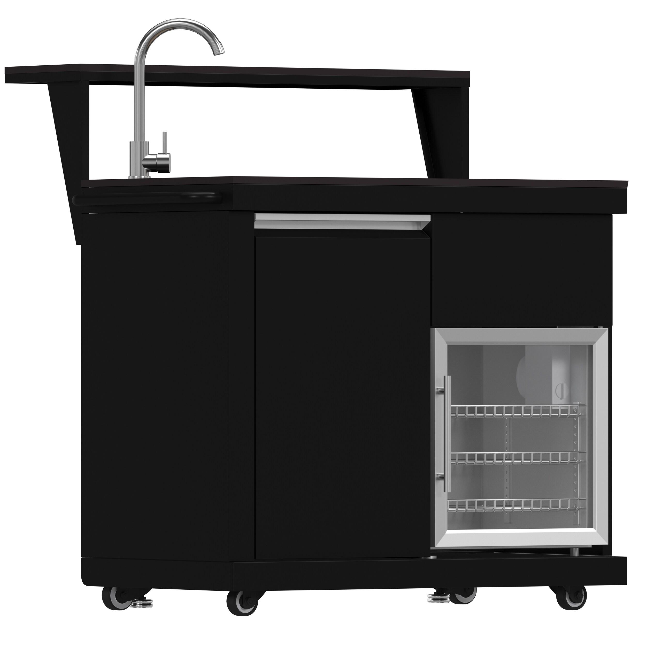 Forno All'Aperto 62,600 BTU BBQ & Sink Module with Black Sintered Stone Countertops, Bar & Beverage Center