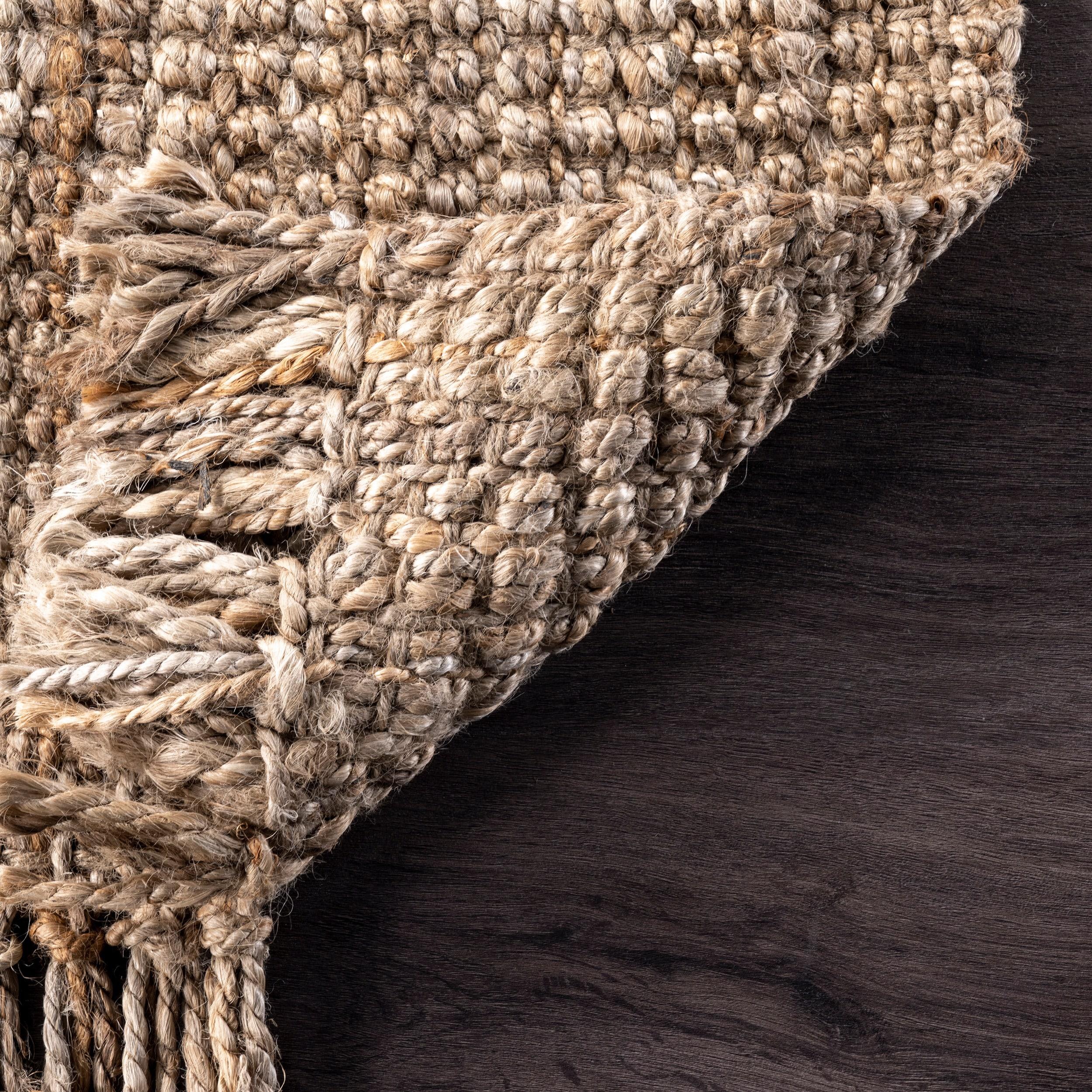 nuLOOM Daniela Chunky Jute Natural 2' 6" x 6' Farmhouse Runner Rug