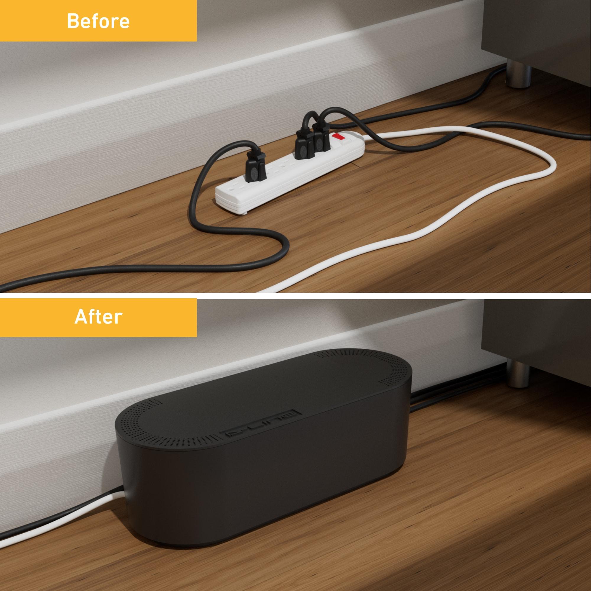 D-Line 3008441 12.75 in. ABS Cable Organizer Box, Black