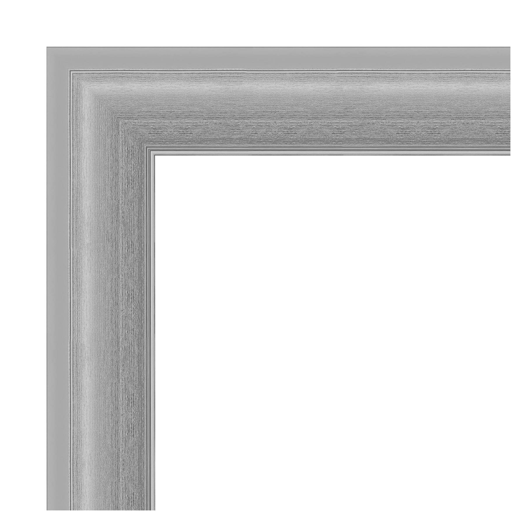 Amanti Art Bathroom Mirror, Peak Polished Nickel Narrow Wall Mirror for use as Bathroom Vanity Mirror Over Sink (28.5 x 40.5 in.) Beveled Mirror, Silver Mirror, Traditional Mirror from WI, USA