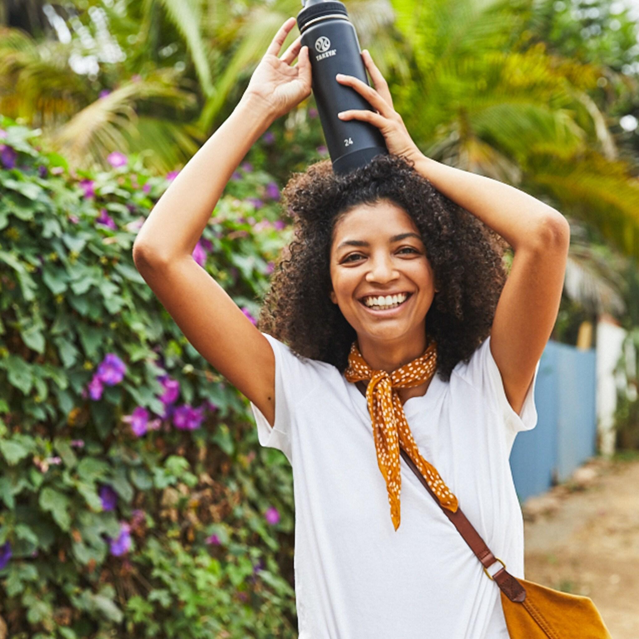 Takeya Actives Stainless Steel Water Bottle w/Straw lid, 24oz Onyx