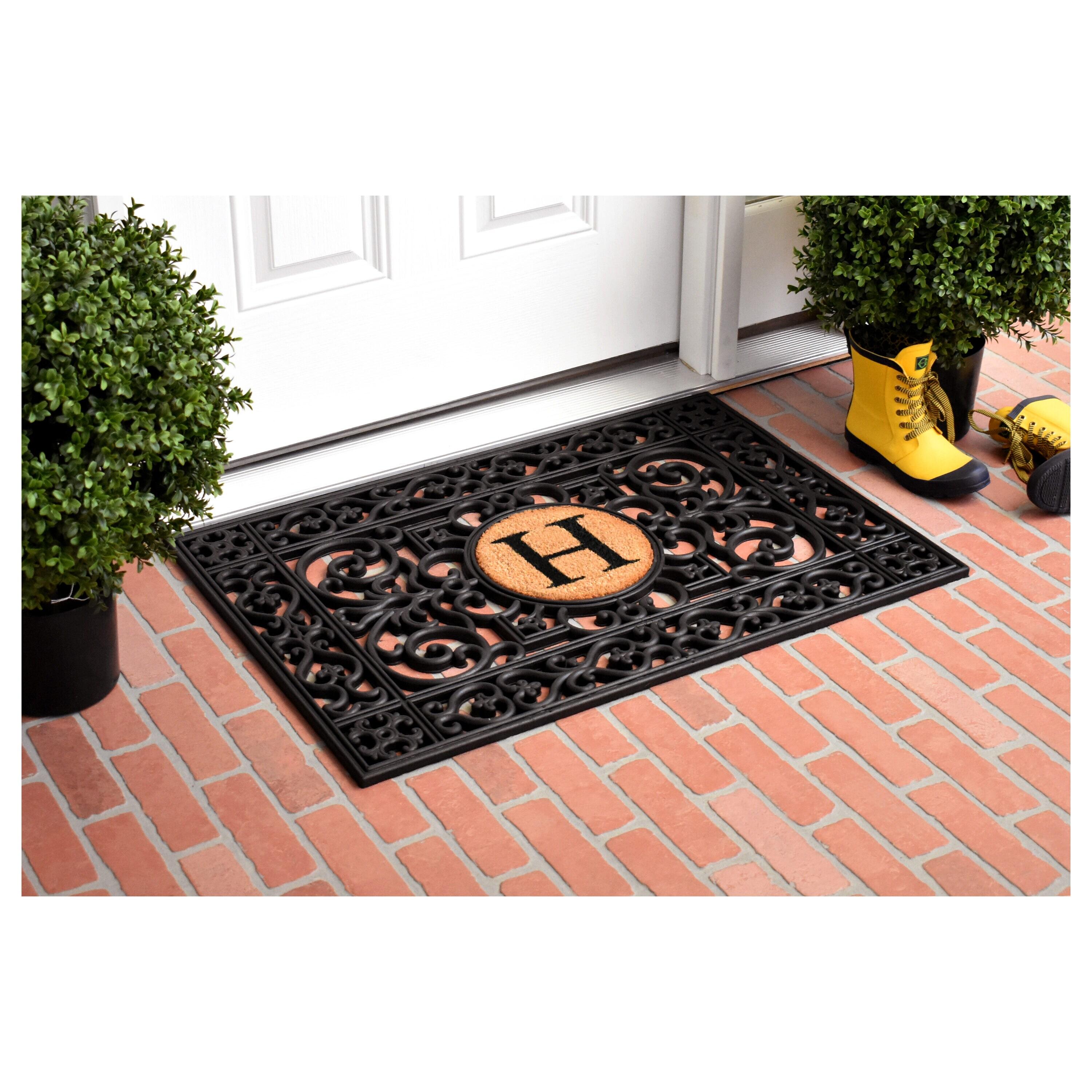 Calloway Mills Rubber Monogram Outdoor Doormat 2' x 3' (Letter H)